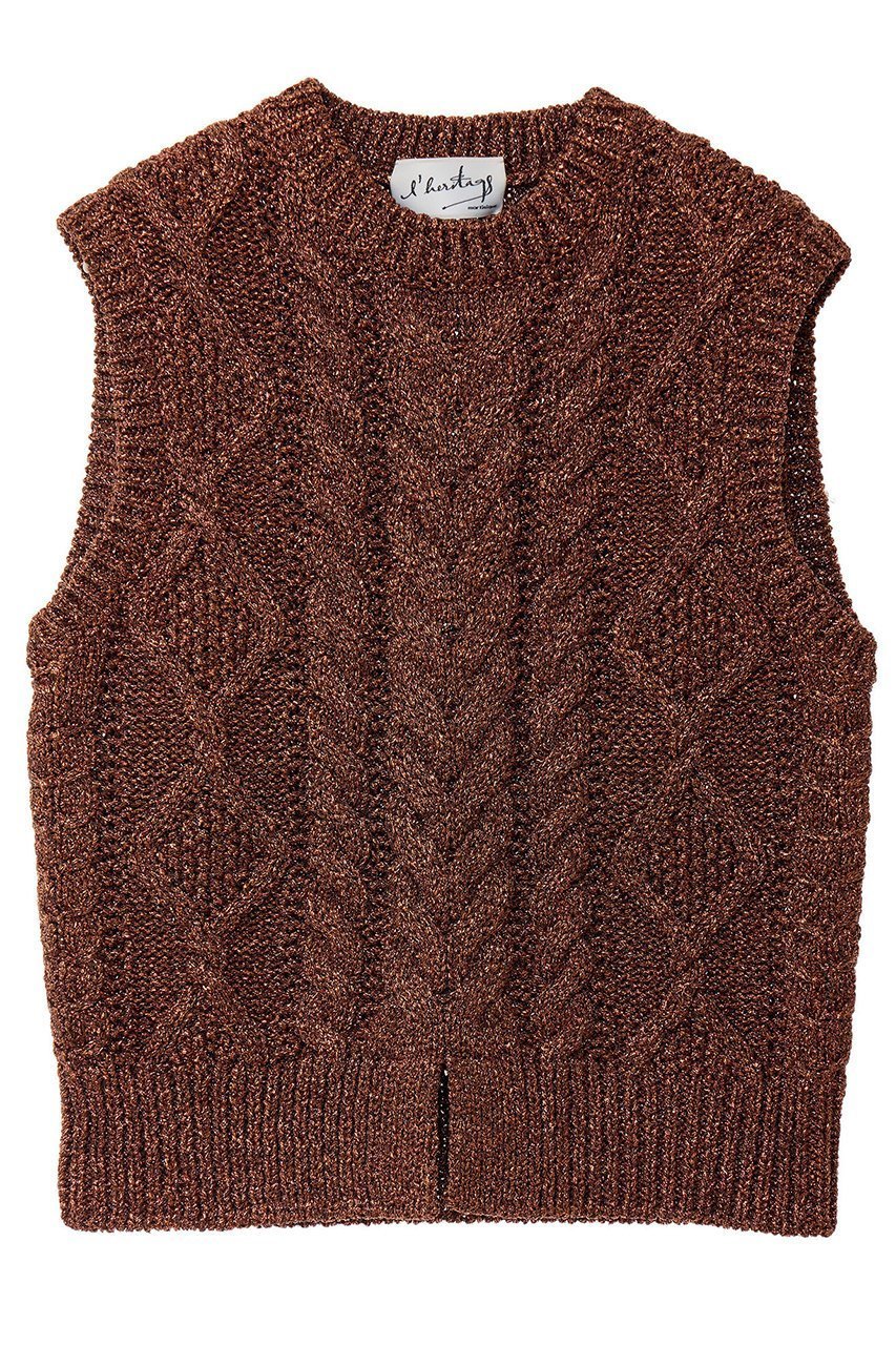 【マルティニーク/martinique】の【l heritage martinique】チャンキーラメベスト インテリア・キッズ・メンズ・レディースファッション・服の通販 founy(ファニー) 　ファッション　Fashion　レディースファッション　Fashion for Women　トップス・カットソー　Cut & Sew Tops　ニット　Knit Tops & Sweaters　ベスト&ジレ / 重ね着スタイル　Vests & Gilets　カジュアルプルオーバー・ニットトップス　Pullovers & Knit Tops / Casual Pullovers　イタリア　Italy　インナー　Innerwear　ヴィンテージ　Vintage Style　コンパクト　Compact, Small Size　シンプル　Simple, Minimal　スタンダード　Standard, Basic　ベスト　Vest, Waistcoat　おすすめ　Recommended / Our Picks　オレンジ|ID: prp329100004608900 ipo3291000000035042166