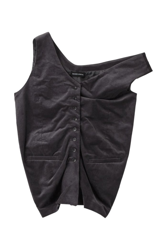【メゾンスペシャル/MAISON SPECIAL】のCorduroy Asymmetry Vest/コーデュロイアシンメトリーベスト インテリア・キッズ・メンズ・レディースファッション・服の通販 founy(ファニー) https://founy.com/ ファッション Fashion レディースファッション Fashion for Women アウター Coat / Outerwear Collection レディースジャケット・軽アウター Jackets アシンメトリー Asymmetrical Style 秋 Autumn カットソー Cut and Sewn Top カーゴパンツ Cargo Pants, Utility Pants コーデュロイ Corduroy, Cord Fabric ジャケット Jacket, Outerwear セットアップ Set-Up, Coordinated Outfit ベスト Vest, Waistcoat おすすめ Recommended / Our Picks |ID: prp329100004608904 ipo3291000000036022890