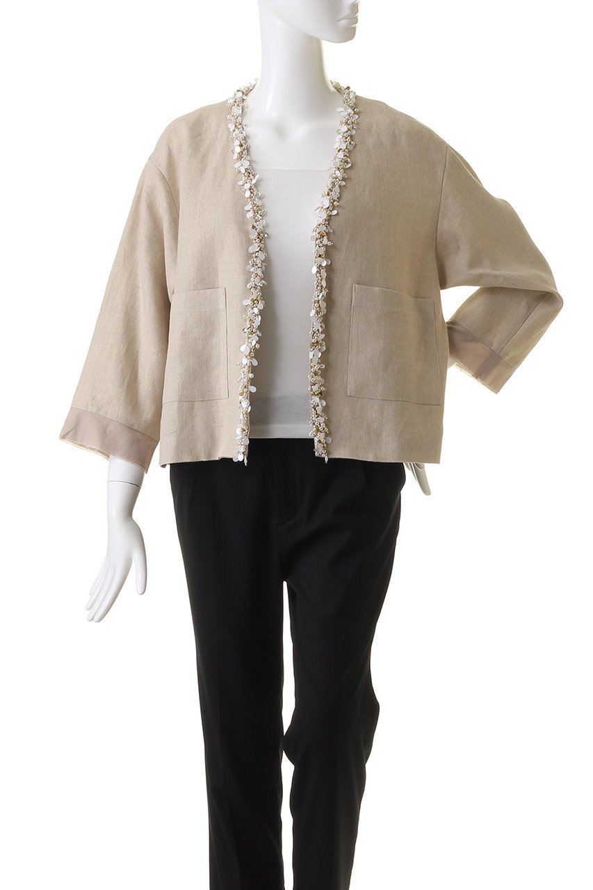【ハウス オブ ロータス/HOUSE OF LOTUS】のリネンビジュージャケット 人気、トレンドファッション・服の通販 founy(ファニー) 　ファッション　Fashion　レディースファッション　Fashion for Women　アウター　Coat / Outerwear Collection　レディースジャケット・軽アウター　Jackets　ジャケット　Jacket, Outerwear　ビジュー　Bijou, Jewel-like Accent　ベーシック　Basic, Essential　リネン　Linen, Linen Fabric　ロング　Long, Long-Length　other-2|ID: prp329100004608915 ipo3291000000032954013