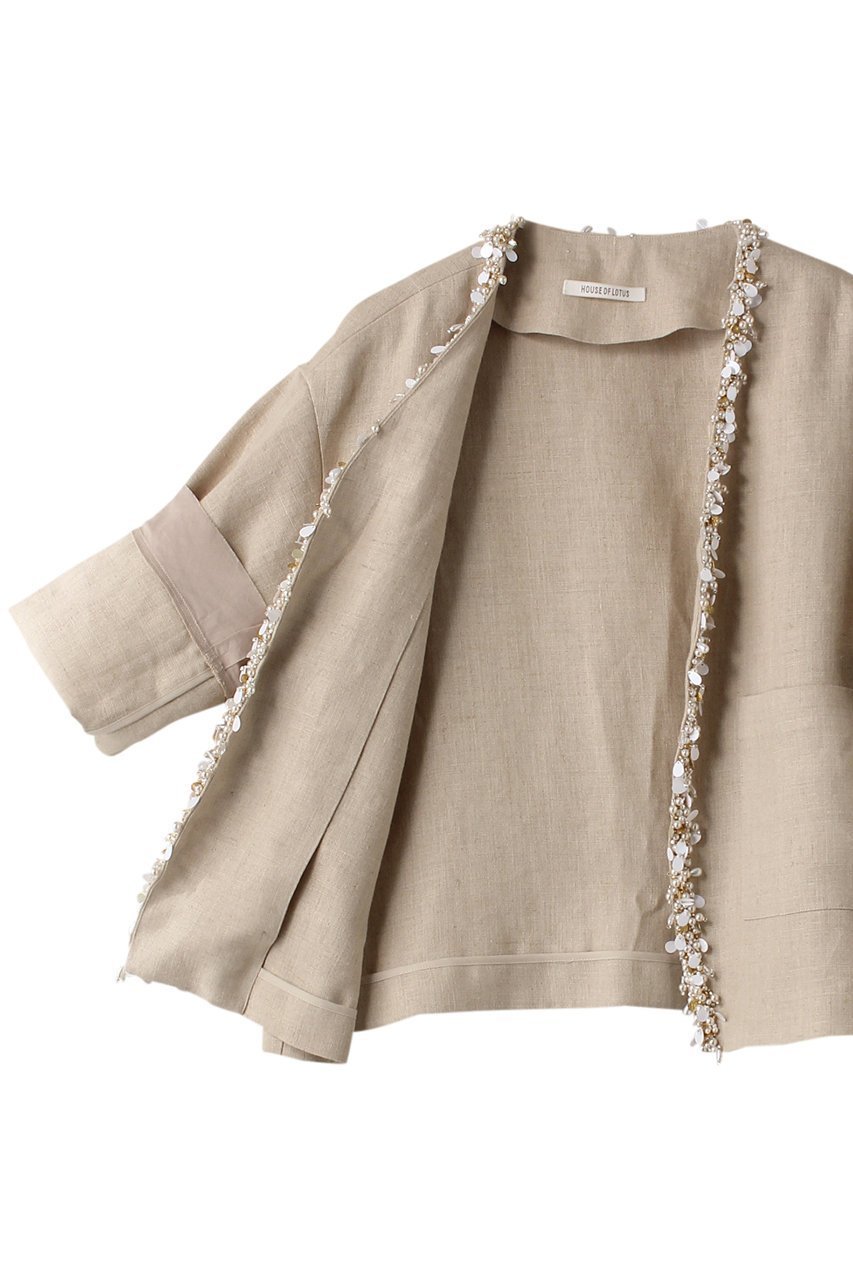 【ハウス オブ ロータス/HOUSE OF LOTUS】のリネンビジュージャケット 人気、トレンドファッション・服の通販 founy(ファニー) 　ファッション　Fashion　レディースファッション　Fashion for Women　アウター　Coat / Outerwear Collection　レディースジャケット・軽アウター　Jackets　ジャケット　Jacket, Outerwear　ビジュー　Bijou, Jewel-like Accent　ベーシック　Basic, Essential　リネン　Linen, Linen Fabric　ロング　Long, Long-Length　other-6|ID: prp329100004608915 ipo3291000000032954029