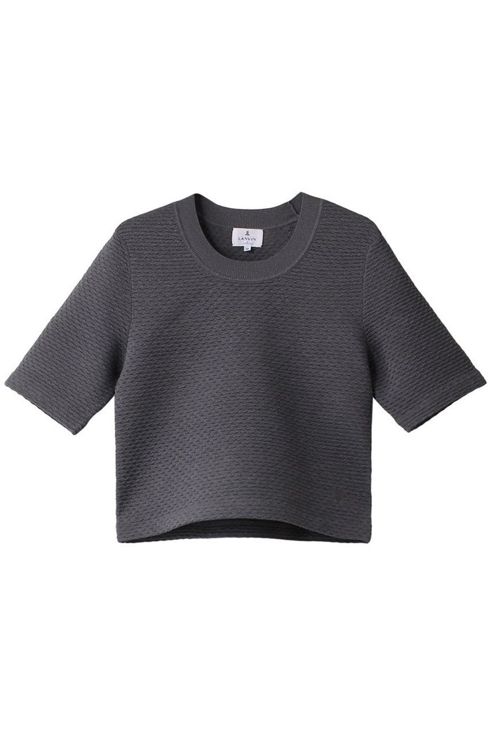 【ランバン オン ブルー/LANVIN en Bleu】のウェーブジャガードハーフスリーブニット インテリア・キッズ・メンズ・レディースファッション・服の通販 founy(ファニー) https://founy.com/ ファッション Fashion レディースファッション Fashion for Women トップス・カットソー Cut & Sew Tops ニット Knit Tops & Sweaters カジュアルプルオーバー・ニットトップス Pullovers & Knit Tops / Casual Pullovers ウェーブ Wavy Pattern コンパクト Compact, Small Size シンプル Simple, Minimal ジャカード／ジャガード Jacquard, Woven Pattern |ID: prp329100004608916 ipo3291000000032954014