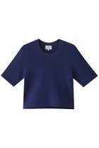 【ランバン オン ブルー/LANVIN en Bleu】のウェーブジャガードハーフスリーブニット ブルー|ID: prp329100004608916 ipo3291000000032954025