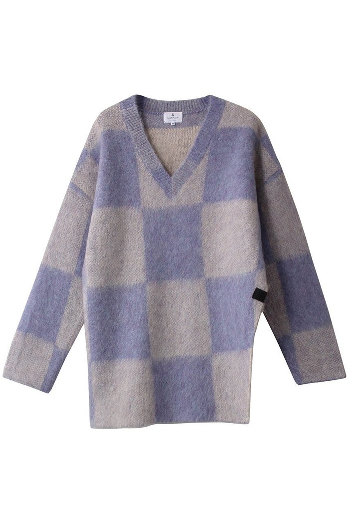 【ランバン オン ブルー/LANVIN en Bleu】のVネックシャギーニット インテリア・キッズ・メンズ・レディースファッション・服の通販 founy(ファニー) https://founy.com/ ファッション Fashion レディースファッション Fashion for Women トップス・カットソー Cut & Sew Tops ニット Knit Tops & Sweaters カジュアルプルオーバー・ニットトップス Pullovers & Knit Tops / Casual Pullovers Vネックトップス V-Neck Tops / V-Cut Neckline Shirts インナー Innerwear エアリー Airy Texture スリット Slit, Slit Detail チェック Check, Plaid, Tartan パープル Purple, Violet ビッグ Big, Oversized ボトム Bottoms, Lower Wear 無地 Plain, Solid Color |ID: prp329100004608926 ipo3291000000032954322