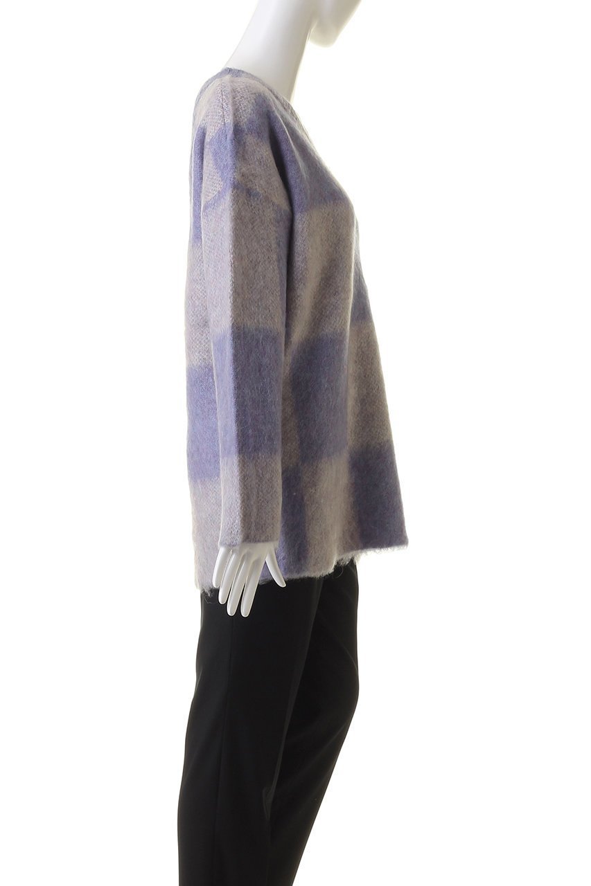 【ランバン オン ブルー/LANVIN en Bleu】のVネックシャギーニット 人気、トレンドファッション・服の通販 founy(ファニー) 　ファッション　Fashion　レディースファッション　Fashion for Women　トップス・カットソー　Cut & Sew Tops　ニット　Knit Tops & Sweaters　カジュアルプルオーバー・ニットトップス　Pullovers & Knit Tops / Casual Pullovers　Vネックトップス　V-Neck Tops / V-Cut Neckline Shirts　インナー　Innerwear　エアリー　Airy Texture　スリット　Slit, Slit Detail　チェック　Check, Plaid, Tartan　パープル　Purple, Violet　ビッグ　Big, Oversized　ボトム　Bottoms, Lower Wear　無地　Plain, Solid Color　other-3|ID: prp329100004608926 ipo3291000000032954334