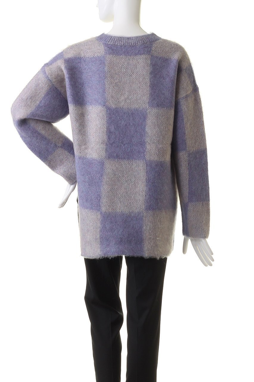 【ランバン オン ブルー/LANVIN en Bleu】のVネックシャギーニット 人気、トレンドファッション・服の通販 founy(ファニー) 　ファッション　Fashion　レディースファッション　Fashion for Women　トップス・カットソー　Cut & Sew Tops　ニット　Knit Tops & Sweaters　カジュアルプルオーバー・ニットトップス　Pullovers & Knit Tops / Casual Pullovers　Vネックトップス　V-Neck Tops / V-Cut Neckline Shirts　インナー　Innerwear　エアリー　Airy Texture　スリット　Slit, Slit Detail　チェック　Check, Plaid, Tartan　パープル　Purple, Violet　ビッグ　Big, Oversized　ボトム　Bottoms, Lower Wear　無地　Plain, Solid Color　other-4|ID: prp329100004608926 ipo3291000000032954337