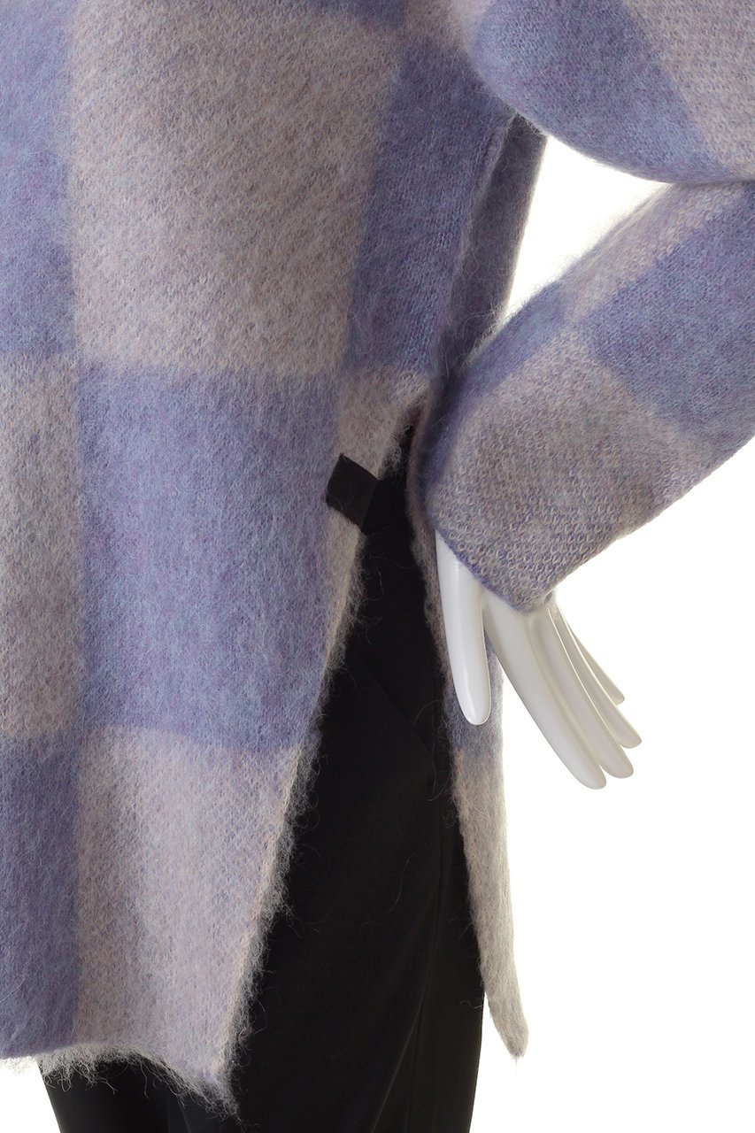 【ランバン オン ブルー/LANVIN en Bleu】のVネックシャギーニット 人気、トレンドファッション・服の通販 founy(ファニー) 　ファッション　Fashion　レディースファッション　Fashion for Women　トップス・カットソー　Cut & Sew Tops　ニット　Knit Tops & Sweaters　カジュアルプルオーバー・ニットトップス　Pullovers & Knit Tops / Casual Pullovers　Vネックトップス　V-Neck Tops / V-Cut Neckline Shirts　インナー　Innerwear　エアリー　Airy Texture　スリット　Slit, Slit Detail　チェック　Check, Plaid, Tartan　パープル　Purple, Violet　ビッグ　Big, Oversized　ボトム　Bottoms, Lower Wear　無地　Plain, Solid Color　other-6|ID: prp329100004608926 ipo3291000000032954345