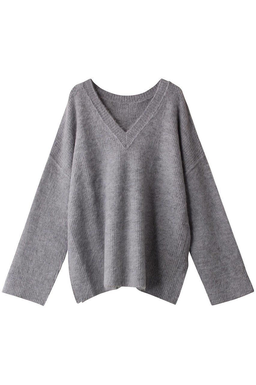 【マリリンムーン/MARILYN MOON】の【WALANCE】ブラッシュトニット2way プルオーバー インテリア・キッズ・メンズ・レディースファッション・服の通販 founy(ファニー) 　ファッション　Fashion　レディースファッション　Fashion for Women　トップス・カットソー　Cut & Sew Tops　ニット　Knit Tops & Sweaters　カジュアルプルオーバー・ニットトップス　Pullovers & Knit Tops / Casual Pullovers　グレー|ID: prp329100004608930 ipo3291000000032954407