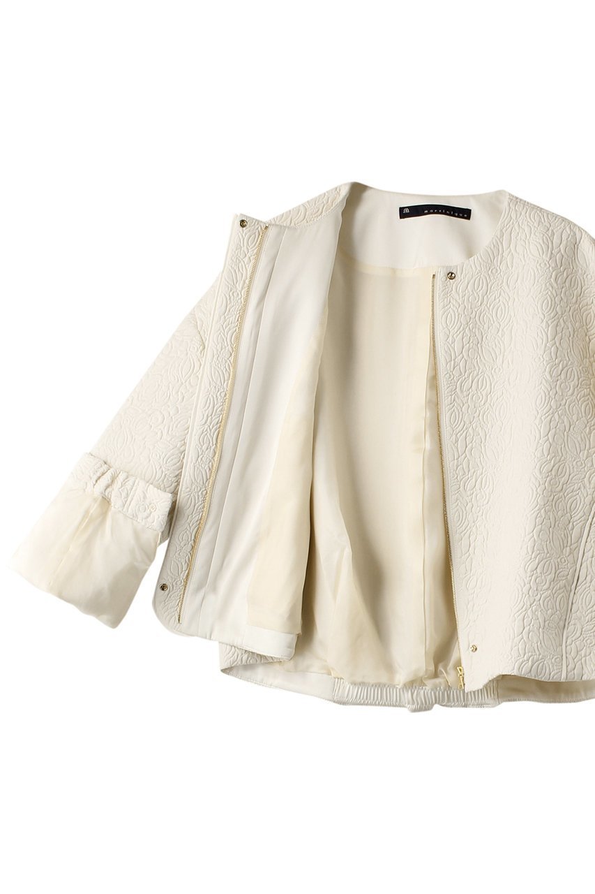 【マルティニーク/martinique】のジャガードノーカラーブルゾン 人気、トレンドファッション・服の通販 founy(ファニー) 　ファッション　Fashion　レディースファッション　Fashion for Women　アウター　Coat / Outerwear Collection　レディースジャケット・軽アウター　Jackets　ブルゾンジャケット・スポーティアウター　Blouson Jackets　ショート　Short, Short Length　ジャカード／ジャガード　Jacquard, Woven Pattern　ジャケット　Jacket, Outerwear　フィット　Fit, Slim Fit　ブルゾン　Blouson, Bomber Jacket　エレガント 上品　Elegant　other-6|ID: prp329100004608933 ipo3291000000032954475