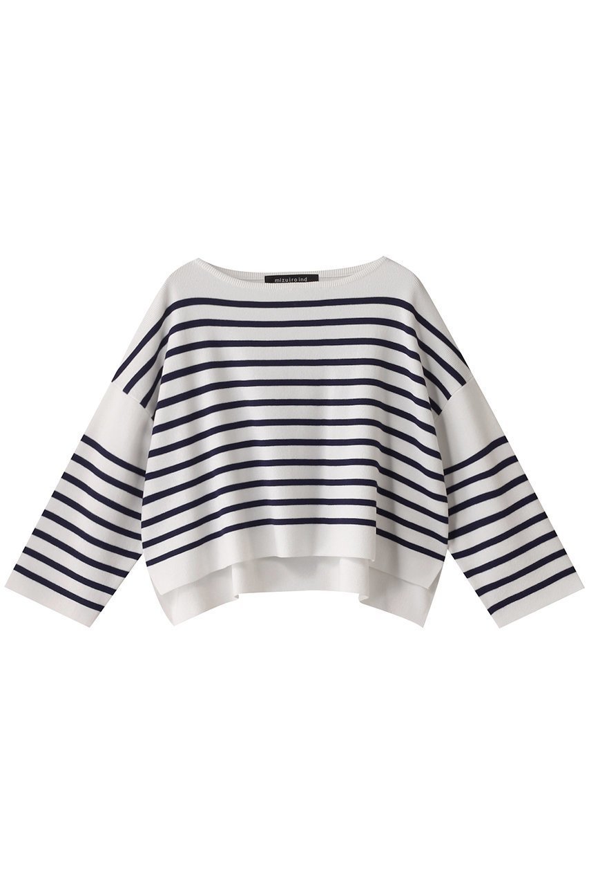 【ミズイロ インド/mizuiro ind】のBD short P/O プルオーバー 人気、トレンドファッション・服の通販 founy(ファニー) 　ファッション　Fashion　レディースファッション　Fashion for Women　トップス・カットソー　Cut & Sew Tops　ニット　Knit Tops & Sweaters　カジュアルプルオーバー・ニットトップス　Pullovers & Knit Tops / Casual Pullovers　なめらか　Smooth, Silky Texture　クロップド　Cropped, Short Length　ストレッチ　Stretch, Stretchy Fabric　トレンド　Trend, Trending Now　ハイネック　High Neck, Mock Neck　ボーダー　Border, Stripe　 other-1|ID: prp329100004608936 ipo3291000000032954532
