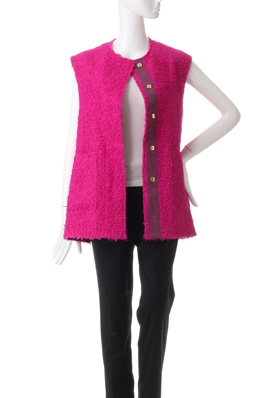 【ハウス オブ ロータス/HOUSE OF LOTUS】のクラレンソンツイードノーカラージレ 人気、トレンドファッション・服の通販 founy(ファニー) 　ファッション　Fashion　レディースファッション　Fashion for Women　アウター　Coat / Outerwear Collection　レディースジャケット・軽アウター　Jackets　エレガント 上品　Elegant　ジャケット　Jacket, Outerwear　ツイード／ツィード　Choker, Choker Necklace　ビジュー　Bijou, Jewel-like Accent　フランス　France, French　フリンジ　Fringe, Tassel　フレア　Flare, Flared　ベスト　Vest, Waistcoat　A/W・秋冬　Autumn/Winter　other-7|ID: prp329100004608937 ipo3291000000032954707