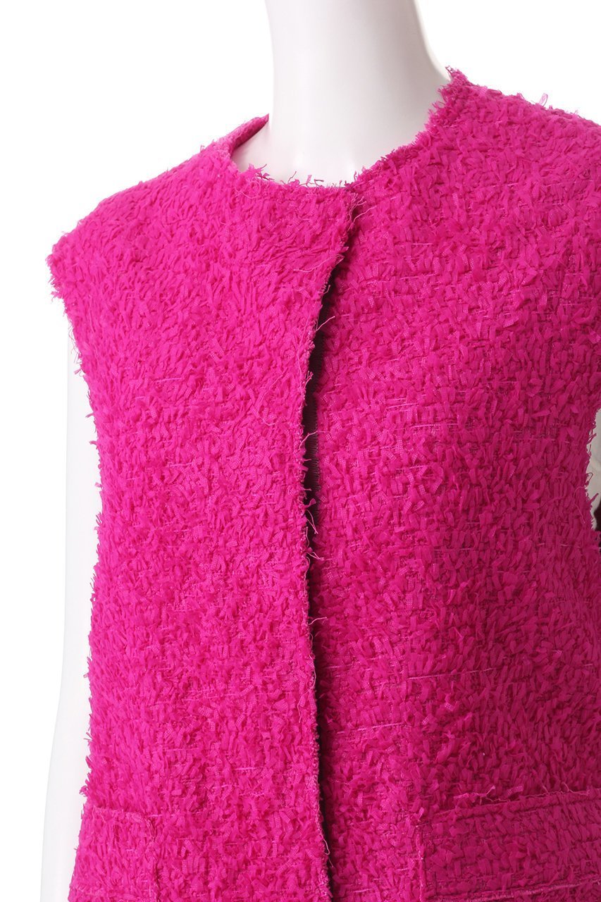 【ハウス オブ ロータス/HOUSE OF LOTUS】のクラレンソンツイードノーカラージレ 人気、トレンドファッション・服の通販 founy(ファニー) 　ファッション　Fashion　レディースファッション　Fashion for Women　アウター　Coat / Outerwear Collection　レディースジャケット・軽アウター　Jackets　エレガント 上品　Elegant　ジャケット　Jacket, Outerwear　ツイード／ツィード　Choker, Choker Necklace　ビジュー　Bijou, Jewel-like Accent　フランス　France, French　フリンジ　Fringe, Tassel　フレア　Flare, Flared　ベスト　Vest, Waistcoat　A/W・秋冬　Autumn/Winter　other-5|ID: prp329100004608937 ipo3291000000034952150