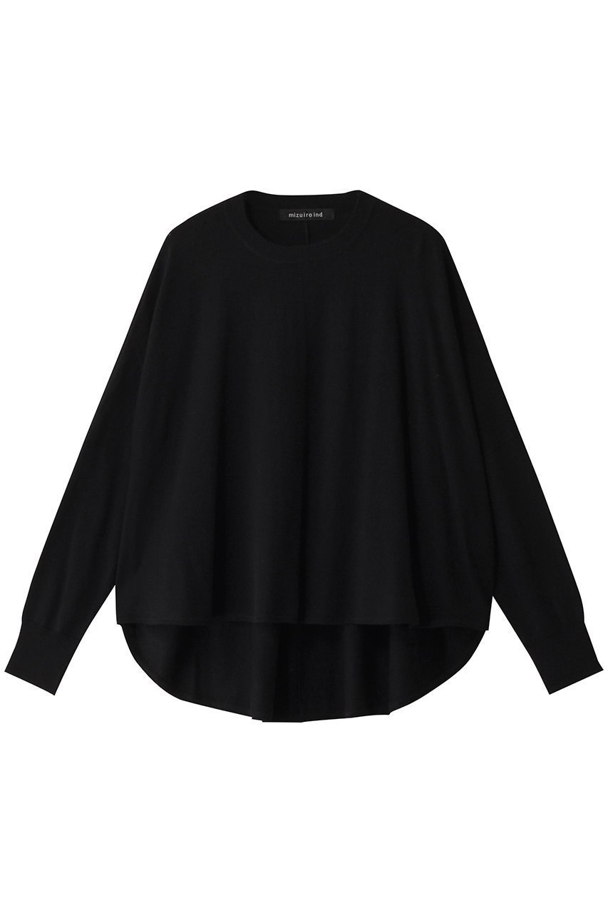 【ミズイロ インド/mizuiro ind】のfront seem cocoon P/O プルオーバー インテリア・キッズ・メンズ・レディースファッション・服の通販 founy(ファニー) 　ファッション　Fashion　レディースファッション　Fashion for Women　トップス・カットソー　Cut & Sew Tops　ニット　Knit Tops & Sweaters　カジュアルプルオーバー・ニットトップス　Pullovers & Knit Tops / Casual Pullovers　ドレープ　Drape, Draping Fabric　ボトム　Bottoms, Lower Wear　ロング　Long, Long-Length　ワイド　Wide, Wide Fit　black|ID: prp329100004608947 ipo3291000000032955158
