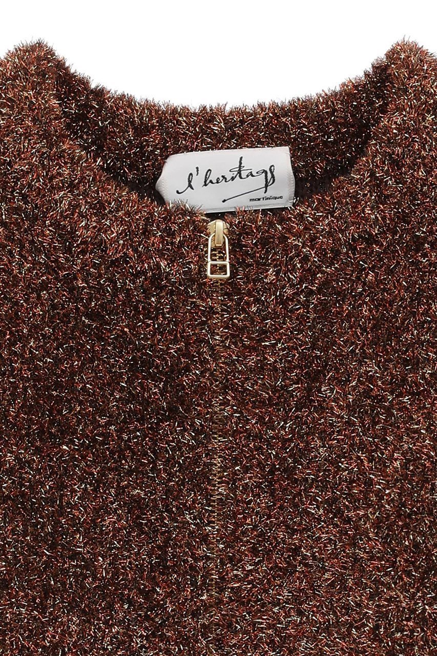 【マルティニーク/martinique】の【l heritage martinique】ラメフェザーモール 人気、トレンドファッション・服の通販 founy(ファニー) 　ファッション　Fashion　レディースファッション　Fashion for Women　トップス・カットソー　Cut & Sew Tops　ニット　Knit Tops & Sweaters　カーディガン・羽織り　Layered Style Cardigans　おすすめ　Recommended / Our Picks　イタリア　Italy　カーディガン　Cardigan, Knitwear　ショート　Short, Short Length　ダブル　Double, Double-Breasted　フォルム　Silhouette, Form　ブルゾン　Blouson, Bomber Jacket　ミックス　Mix, Mixed Style　other-3|ID: prp329100004608950 ipo3291000000032955356