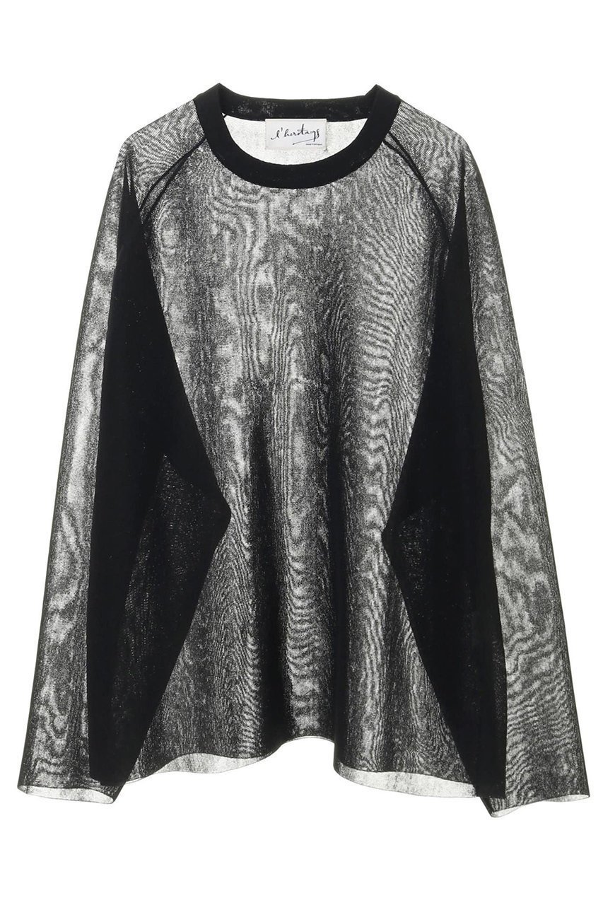 【マルティニーク/martinique】の【l heritage martinique】シアーミラノプルオーバー インテリア・キッズ・メンズ・レディースファッション・服の通販 founy(ファニー) 　ファッション　Fashion　レディースファッション　Fashion for Women　トップス・カットソー　Cut & Sew Tops　ニット　Knit Tops & Sweaters　カジュアルプルオーバー・ニットトップス　Pullovers & Knit Tops / Casual Pullovers　ヴィンテージ　Vintage Style　スタンダード　Standard, Basic　スリット　Slit, Slit Detail　スリーブ　Sleeve, Long Sleeve / Short Sleeve　ミラノリブ　Milano Rib, Milano Stitch　おすすめ　Recommended / Our Picks　エレガント 上品　Elegant　ブラック|ID: prp329100004608955 ipo3291000000032955472