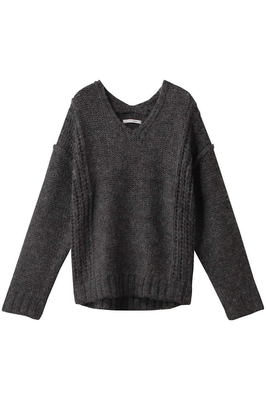 【ミディウミソリッド/MIDIUMISOLID】のlow guage v/neck PO プルオーバー インテリア・キッズ・メンズ・レディースファッション・服の通販 founy(ファニー) 　ファッション　Fashion　レディースファッション　Fashion for Women　トップス・カットソー　Cut & Sew Tops　ニット　Knit Tops & Sweaters　カジュアルプルオーバー・ニットトップス　Pullovers & Knit Tops / Casual Pullovers　おすすめ　Recommended / Our Picks　サテン　Satin, Glossy Fabric　シンプル　Simple, Minimal　black|ID: prp329100004608959 ipo3291000000032955909