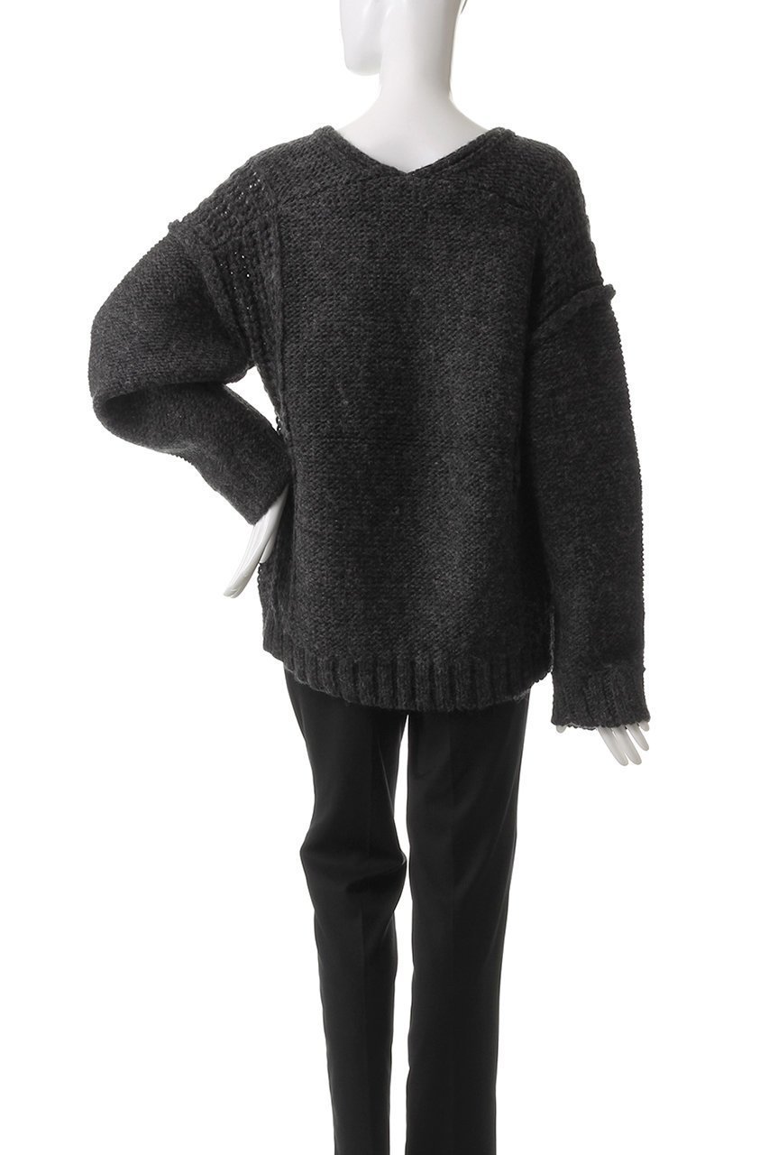 【ミディウミソリッド/MIDIUMISOLID】のlow guage v/neck PO プルオーバー 人気、トレンドファッション・服の通販 founy(ファニー) 　ファッション　Fashion　レディースファッション　Fashion for Women　トップス・カットソー　Cut & Sew Tops　ニット　Knit Tops & Sweaters　カジュアルプルオーバー・ニットトップス　Pullovers & Knit Tops / Casual Pullovers　おすすめ　Recommended / Our Picks　サテン　Satin, Glossy Fabric　シンプル　Simple, Minimal　other-4|ID: prp329100004608959 ipo3291000000034970156