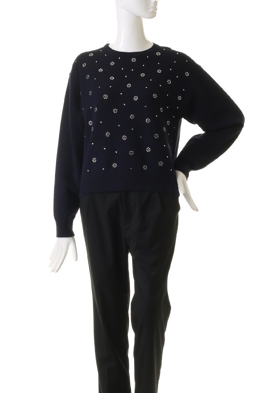 【エリオポール/heliopole】のビジューニット 人気、トレンドファッション・服の通販 founy(ファニー) 　ファッション　Fashion　レディースファッション　Fashion for Women　トップス・カットソー　Cut & Sew Tops　ニット　Knit Tops & Sweaters　カジュアルプルオーバー・ニットトップス　Pullovers & Knit Tops / Casual Pullovers　スリーブ　Sleeve, Long Sleeve / Short Sleeve　ビジュー　Bijou, Jewel-like Accent　ベーシック　Basic, Essential　エレガント 上品　Elegant　無地　Plain, Solid Color　other-2|ID: prp329100004608961 ipo3291000000032956047