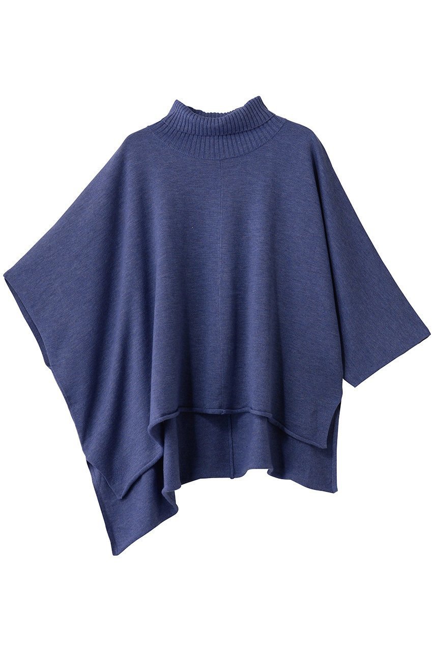 【ミズイロ インド/mizuiro ind】のポンチョライクプルオーバー インテリア・キッズ・メンズ・レディースファッション・服の通販 founy(ファニー) 　ファッション　Fashion　レディースファッション　Fashion for Women　トップス・カットソー　Cut & Sew Tops　ニット　Knit Tops & Sweaters　カジュアルプルオーバー・ニットトップス　Pullovers & Knit Tops / Casual Pullovers　アシンメトリー　Asymmetrical Style　シンプル　Simple, Minimal　ハイネック　High Neck, Mock Neck　バランス　Balance, Style Balance　ボトム　Bottoms, Lower Wear　エレガント 上品　Elegant　l.blue|ID: prp329100004608962 ipo3291000000034321340