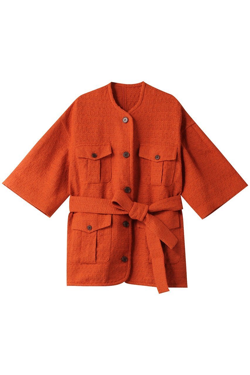 【クラネ/CLANE】のHALF SLEEVE TWEED JACKET/ジャケット インテリア・キッズ・メンズ・レディースファッション・服の通販 founy(ファニー) 　ファッション　Fashion　レディースファッション　Fashion for Women　アウター　Coat / Outerwear Collection　レディースジャケット・軽アウター　Jackets　おすすめ　Recommended / Our Picks　シェイプ　Shape, Slim Fit　ジャケット　Jacket, Outerwear　ツイード　Twill, Twill Weave　ORANGE|ID: prp329100004608974 ipo3291000000032956686