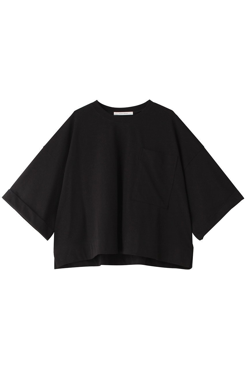【プレインピープル/PLAIN PEOPLE】のオーガニック天竺ショート丈プルオーバー インテリア・キッズ・メンズ・レディースファッション・服の通販 founy(ファニー) 　ファッション　Fashion　レディースファッション　Fashion for Women　トップス・カットソー　Cut & Sew Tops　ニット　Knit Tops & Sweaters　カジュアルプルオーバー・ニットトップス　Pullovers & Knit Tops / Casual Pullovers　オーガニック　Organic Cotton　ショート　Short, Short Length　スリーブ　Sleeve, Long Sleeve / Short Sleeve　トレンド　Trend, Trending Now　バランス　Balance, Style Balance　ボトム　Bottoms, Lower Wear　ワイド　Wide, Wide Fit　エレガント 上品　Elegant　ブラック|ID: prp329100004608975 ipo3291000000032956714