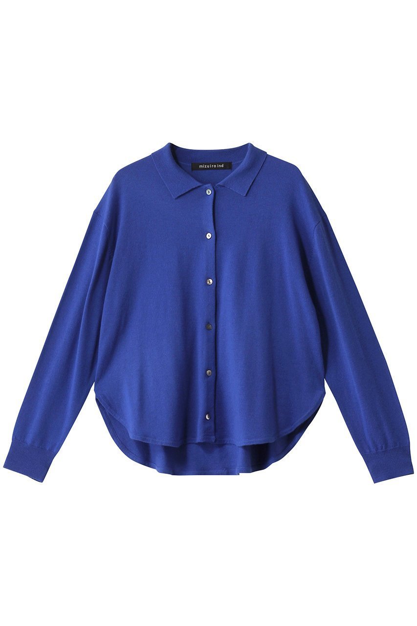 【ミズイロ インド/mizuiro ind】のshirt like C/D カーディガン インテリア・キッズ・メンズ・レディースファッション・服の通販 founy(ファニー) 　ファッション　Fashion　レディースファッション　Fashion for Women　トップス・カットソー　Cut & Sew Tops　ニット　Knit Tops & Sweaters　カーディガン・羽織り　Layered Style Cardigans　シャツ・ブラウス・オフィスカジュアル　Elegant Blouses & Button-Ups　カーディガン　Cardigan, Knitwear　スリーブ　Sleeve, Long Sleeve / Short Sleeve　ラウンド　Round, Round Neck　ロング　Long, Long-Length　再入荷　Restock / Back in Stock　定番　Standard, Basic Item　blue|ID: prp329100004608980 ipo3291000000034806040