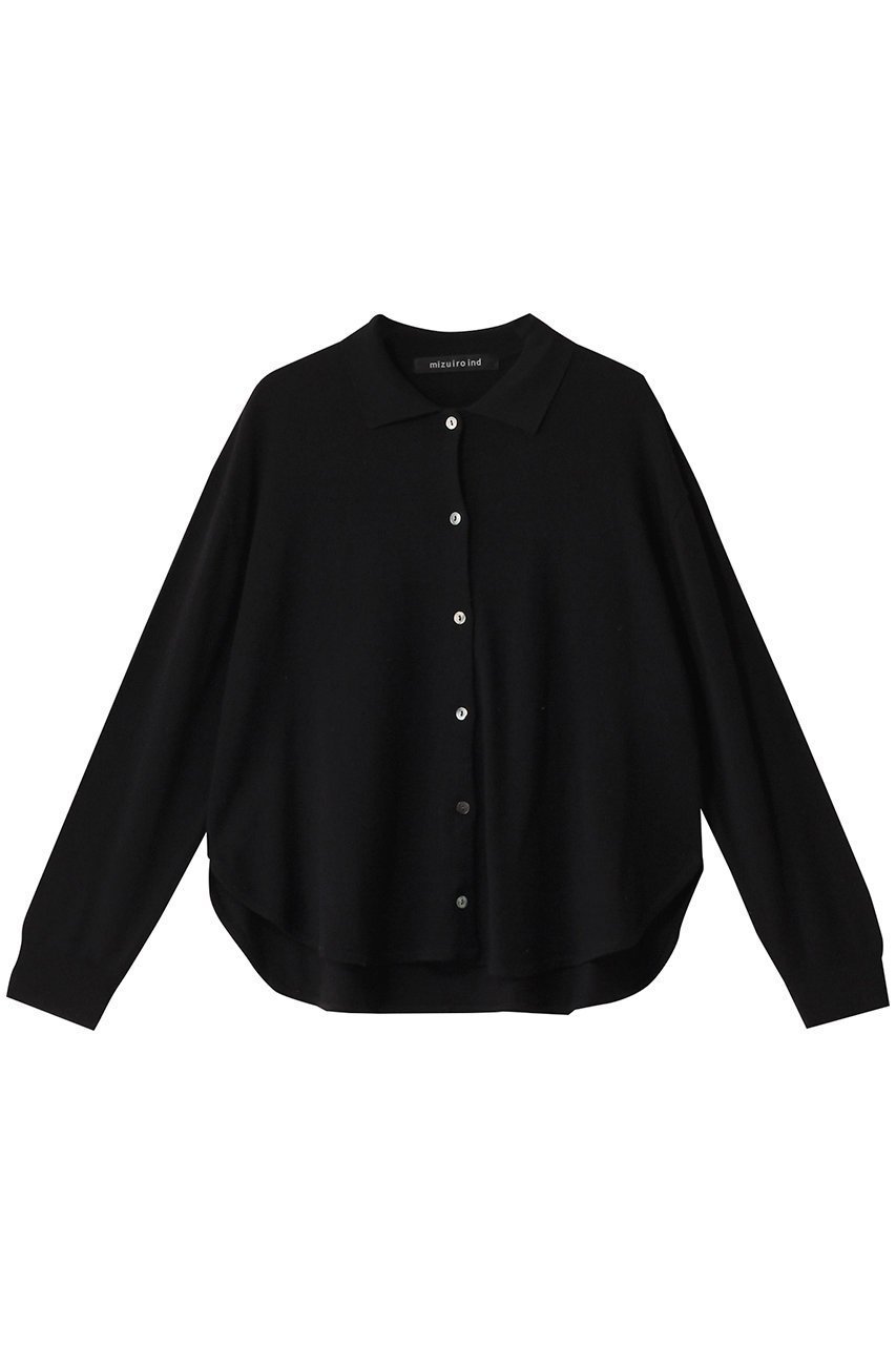 【ミズイロ インド/mizuiro ind】のshirt like C/D カーディガン インテリア・キッズ・メンズ・レディースファッション・服の通販 founy(ファニー) 　ファッション　Fashion　レディースファッション　Fashion for Women　トップス・カットソー　Cut & Sew Tops　ニット　Knit Tops & Sweaters　カーディガン・羽織り　Layered Style Cardigans　シャツ・ブラウス・オフィスカジュアル　Elegant Blouses & Button-Ups　カーディガン　Cardigan, Knitwear　スリーブ　Sleeve, Long Sleeve / Short Sleeve　ラウンド　Round, Round Neck　ロング　Long, Long-Length　定番　Standard, Basic Item　black|ID: prp329100004608980 ipo3291000000036042782