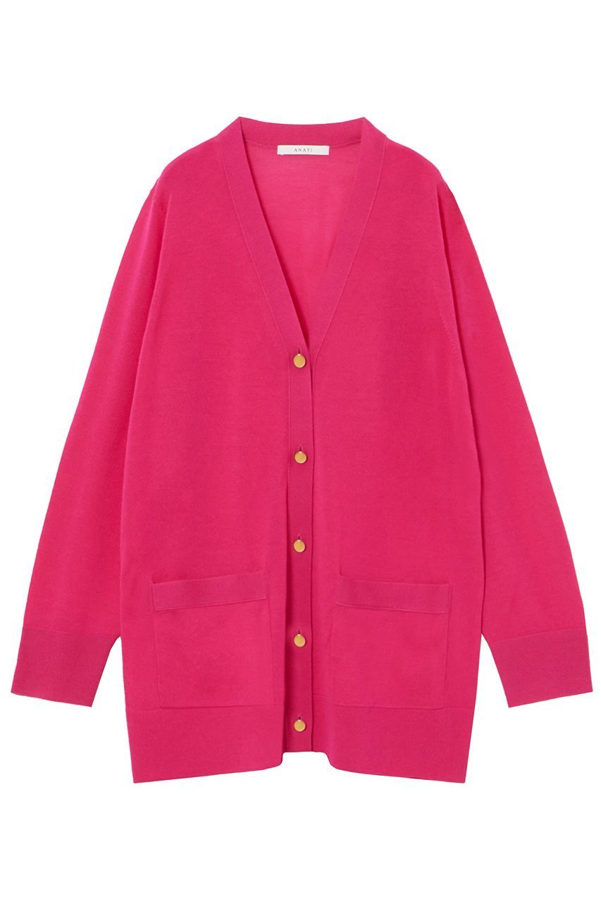 【アナイ/ANAYI】のエキストラメリノVネック カーディガン インテリア・キッズ・メンズ・レディースファッション・服の通販 founy(ファニー) 　ファッション　Fashion　レディースファッション　Fashion for Women　トップス・カットソー　Cut & Sew Tops　ニット　Knit Tops & Sweaters　カーディガン・羽織り　Layered Style Cardigans　Vネックトップス　V-Neck Tops / V-Cut Neckline Shirts　アンサンブル　Ensemble Set　エレガント 上品　Elegant　カーディガン　Cardigan, Knitwear　ジャケット　Jacket, Outerwear　メタル　Metal, Metal Parts　ロング　Long, Long-Length　夏　Summer　春　Spring　秋　Autumn　ピンク|ID: prp329100004608983 ipo3291000000032957507