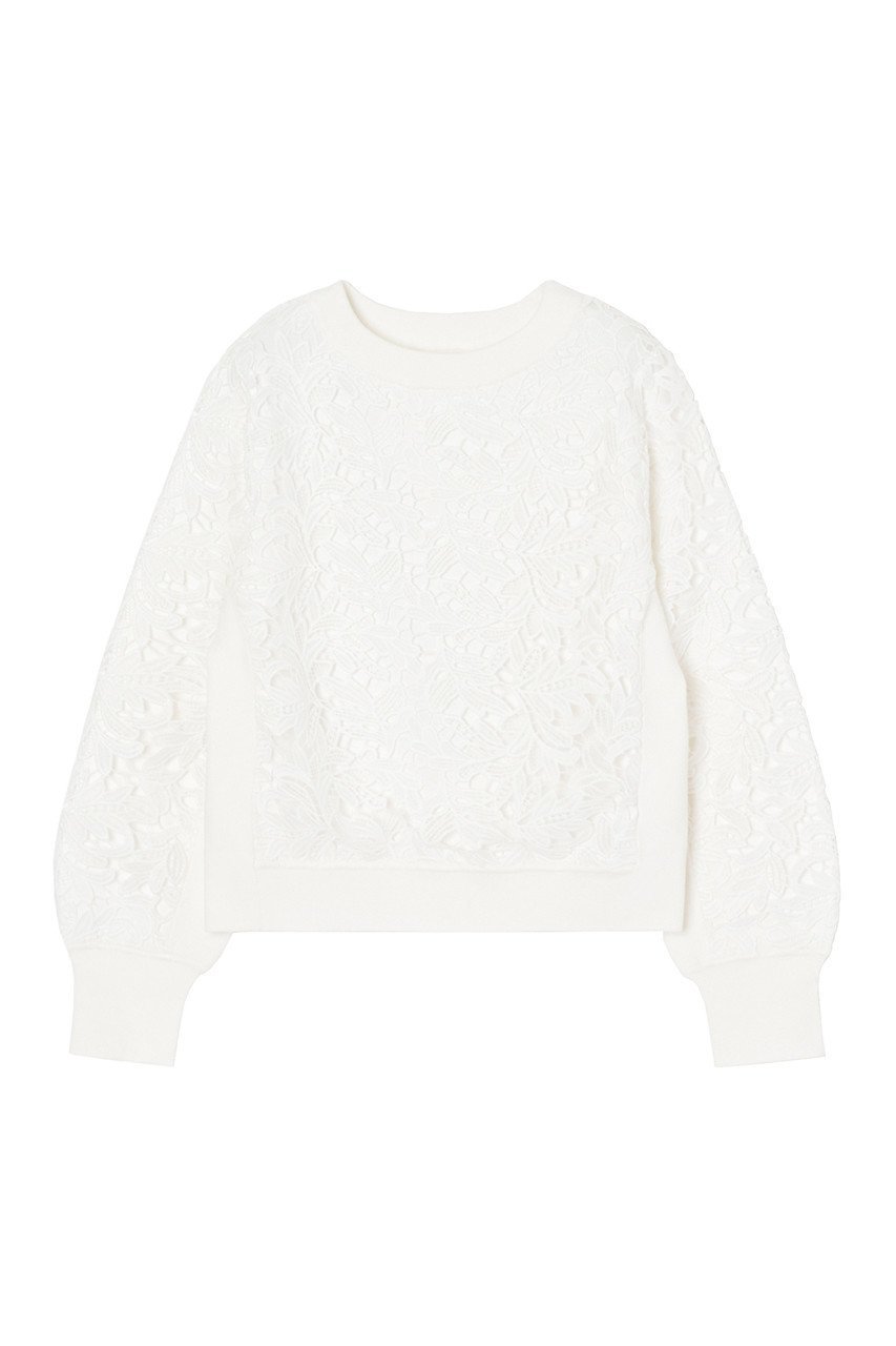 【アナイ/ANAYI】のフイユレース プルオーバー 人気、トレンドファッション・服の通販 founy(ファニー) 　ファッション　Fashion　レディースファッション　Fashion for Women　トップス・カットソー　Cut & Sew Tops　ニット　Knit Tops & Sweaters　カジュアルプルオーバー・ニットトップス　Pullovers & Knit Tops / Casual Pullovers　コンパクト　Compact, Small Size　シェイプ　Shape, Slim Fit　パターン　Pattern, Design Print　モチーフ　Motif, Design Theme　レース　Lace, Lace Fabric　秋　Autumn　 other-1|ID: prp329100004608989 ipo3291000000032958067