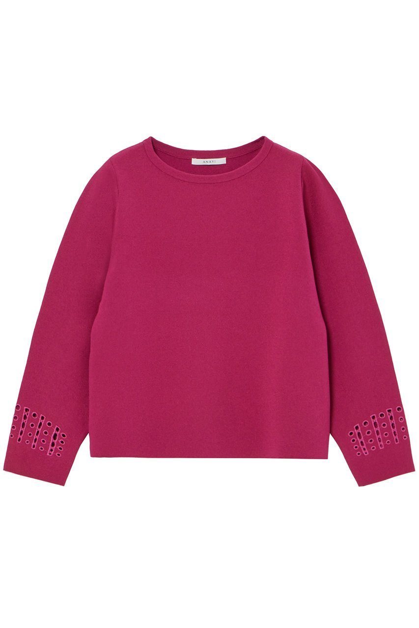 【アナイ/ANAYI】のドットカットワークショートプルオーバー 人気、トレンドファッション・服の通販 founy(ファニー) 　ファッション　Fashion　レディースファッション　Fashion for Women　トップス・カットソー　Cut & Sew Tops　ニット　Knit Tops & Sweaters　カジュアルプルオーバー・ニットトップス　Pullovers & Knit Tops / Casual Pullovers　おすすめ　Recommended / Our Picks　なめらか　Smooth, Silky Texture　ショート　Short, Short Length　シルク　Silk, 100% Silk　シンプル　Simple, Minimal　ストレッチ　Stretch, Stretchy Fabric　スペシャル　Special, Limited Edition　ドット　Polka Dot, Dot Pattern　パターン　Pattern, Design Print　モダン　Modern, Contemporary　ワーク　Workwear, Utility Style　 other-1|ID: prp329100004608993 ipo3291000000032958140
