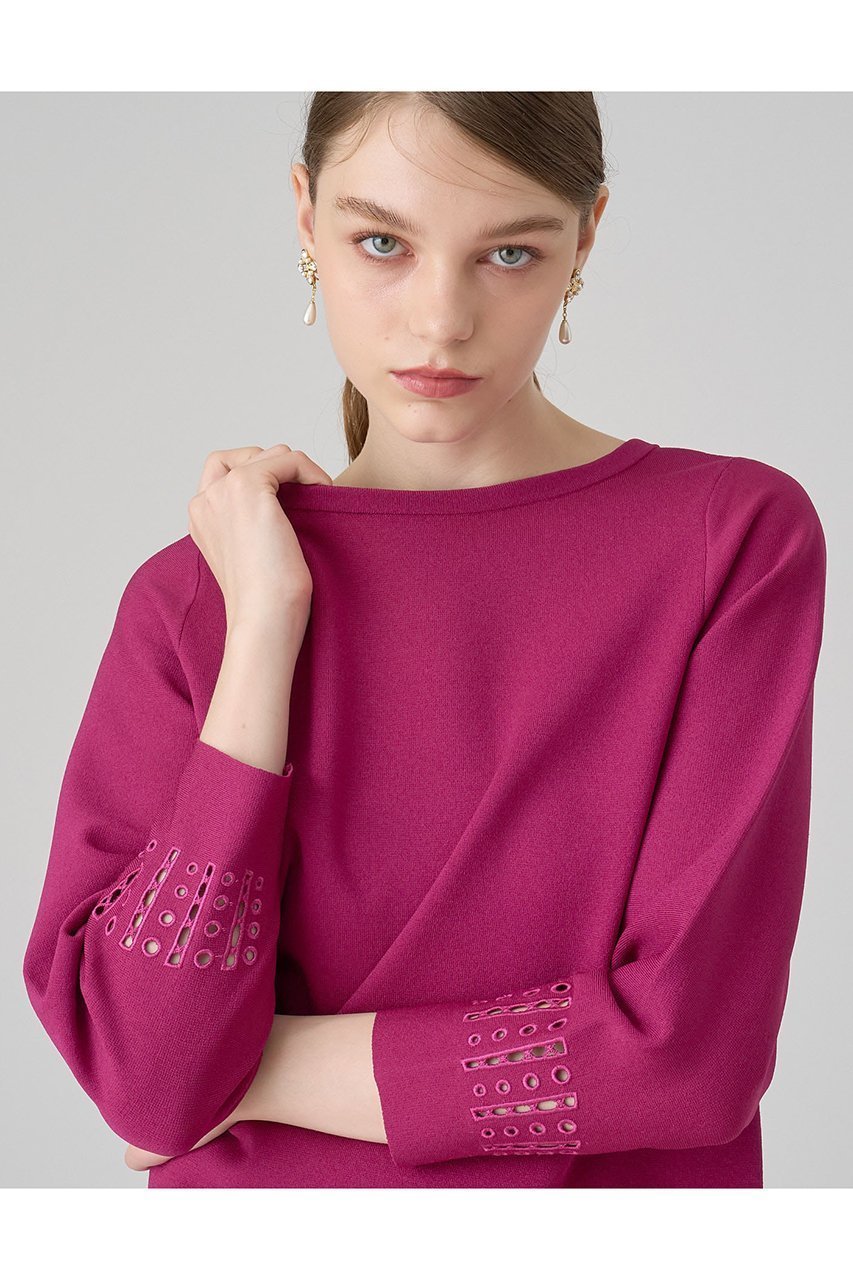 【アナイ/ANAYI】のドットカットワークショートプルオーバー 人気、トレンドファッション・服の通販 founy(ファニー) 　ファッション　Fashion　レディースファッション　Fashion for Women　トップス・カットソー　Cut & Sew Tops　ニット　Knit Tops & Sweaters　カジュアルプルオーバー・ニットトップス　Pullovers & Knit Tops / Casual Pullovers　おすすめ　Recommended / Our Picks　なめらか　Smooth, Silky Texture　ショート　Short, Short Length　シルク　Silk, 100% Silk　シンプル　Simple, Minimal　ストレッチ　Stretch, Stretchy Fabric　スペシャル　Special, Limited Edition　ドット　Polka Dot, Dot Pattern　パターン　Pattern, Design Print　モダン　Modern, Contemporary　ワーク　Workwear, Utility Style　other-6|ID: prp329100004608993 ipo3291000000036028754