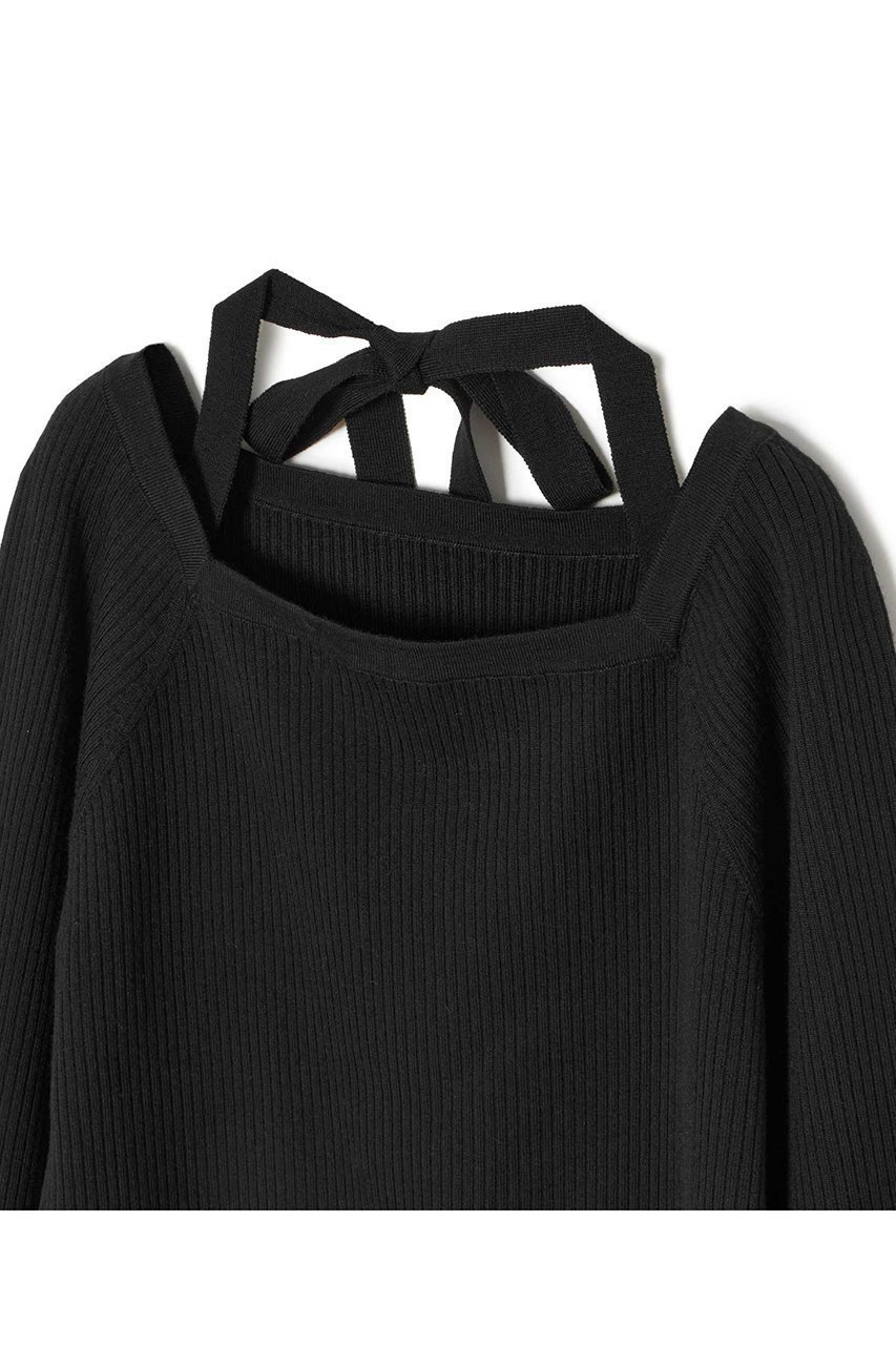 【アナイ/ANAYI】のホルターリボンプルオーバー 人気、トレンドファッション・服の通販 founy(ファニー) 　ファッション　Fashion　レディースファッション　Fashion for Women　トップス・カットソー　Cut & Sew Tops　ニット　Knit Tops & Sweaters　カジュアルプルオーバー・ニットトップス　Pullovers & Knit Tops / Casual Pullovers　なめらか　Smooth, Silky Texture　シンプル　Simple, Minimal　スクエア　Square, Square Shape　リブニット　Rib Knit, Ribbed Knit　リボン　Ribbon, Bow　ロング　Long, Long-Length　other-5|ID: prp329100004608995 ipo3291000000032958188