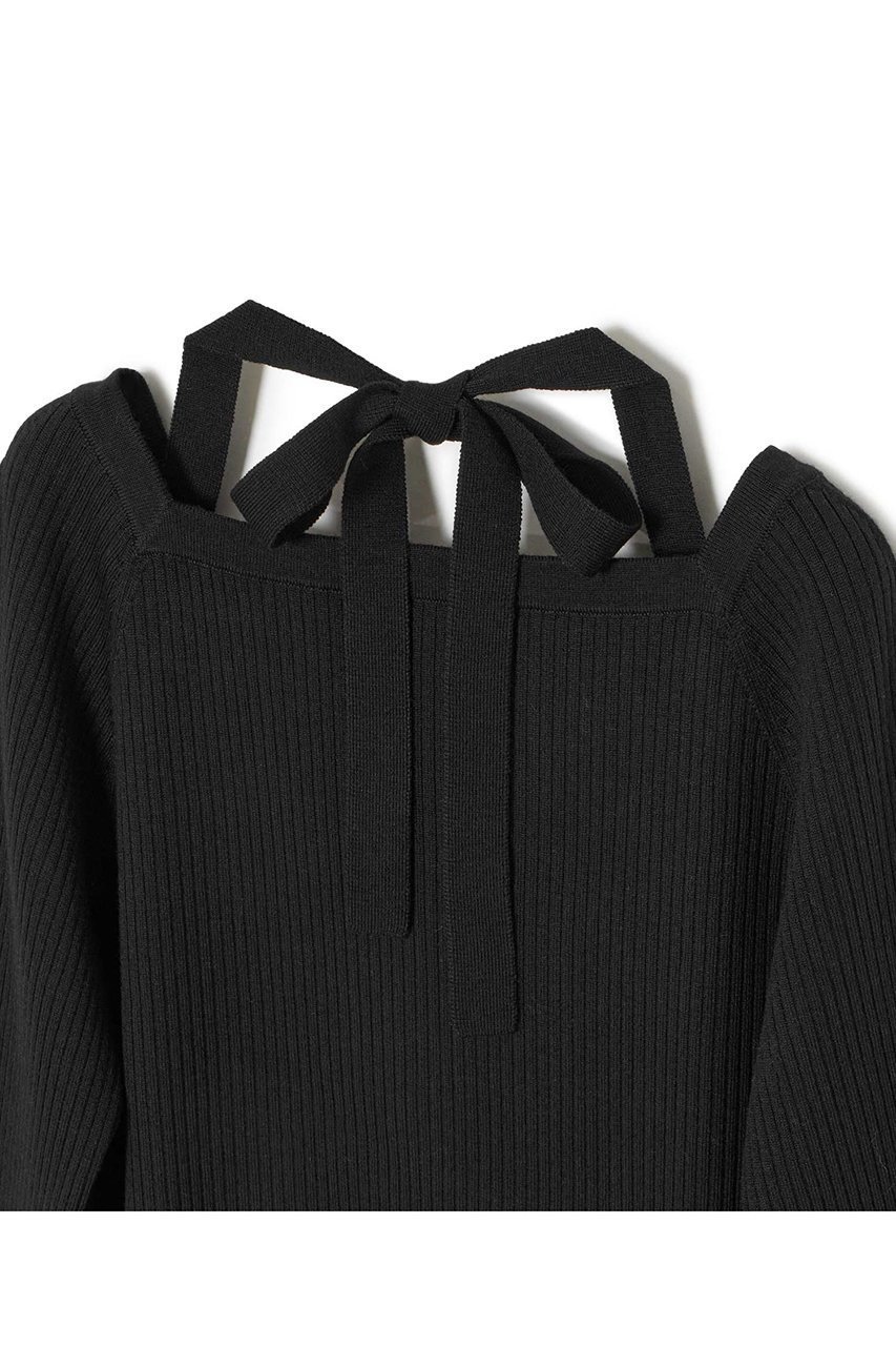 【アナイ/ANAYI】のホルターリボンプルオーバー 人気、トレンドファッション・服の通販 founy(ファニー) 　ファッション　Fashion　レディースファッション　Fashion for Women　トップス・カットソー　Cut & Sew Tops　ニット　Knit Tops & Sweaters　カジュアルプルオーバー・ニットトップス　Pullovers & Knit Tops / Casual Pullovers　なめらか　Smooth, Silky Texture　シンプル　Simple, Minimal　スクエア　Square, Square Shape　リブニット　Rib Knit, Ribbed Knit　リボン　Ribbon, Bow　ロング　Long, Long-Length　other-6|ID: prp329100004608995 ipo3291000000032958193