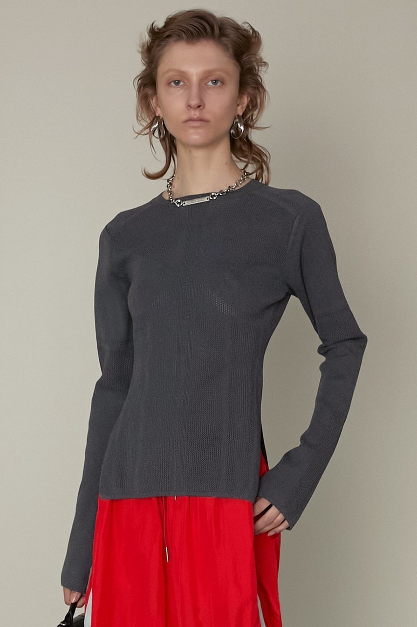 【プランク プロジェクト/PRANK PROJECT】のメッシュビスチェニット / Mesh Bustier Knit 人気、トレンドファッション・服の通販 founy(ファニー) 　ファッション　Fashion　レディースファッション　Fashion for Women　トップス・カットソー　Cut & Sew Tops　ニット　Knit Tops & Sweaters　カジュアルプルオーバー・ニットトップス　Pullovers & Knit Tops / Casual Pullovers　ビスチェ　Bustiers & Corset Tops / Layered Bustier Style　スリット　Slit, Slit Detail　フィット　Fit, Slim Fit　ボトム　Bottoms, Lower Wear　メッシュ　Mesh, Net Fabric　other-6|ID: prp329100004608996 ipo3291000000032958219