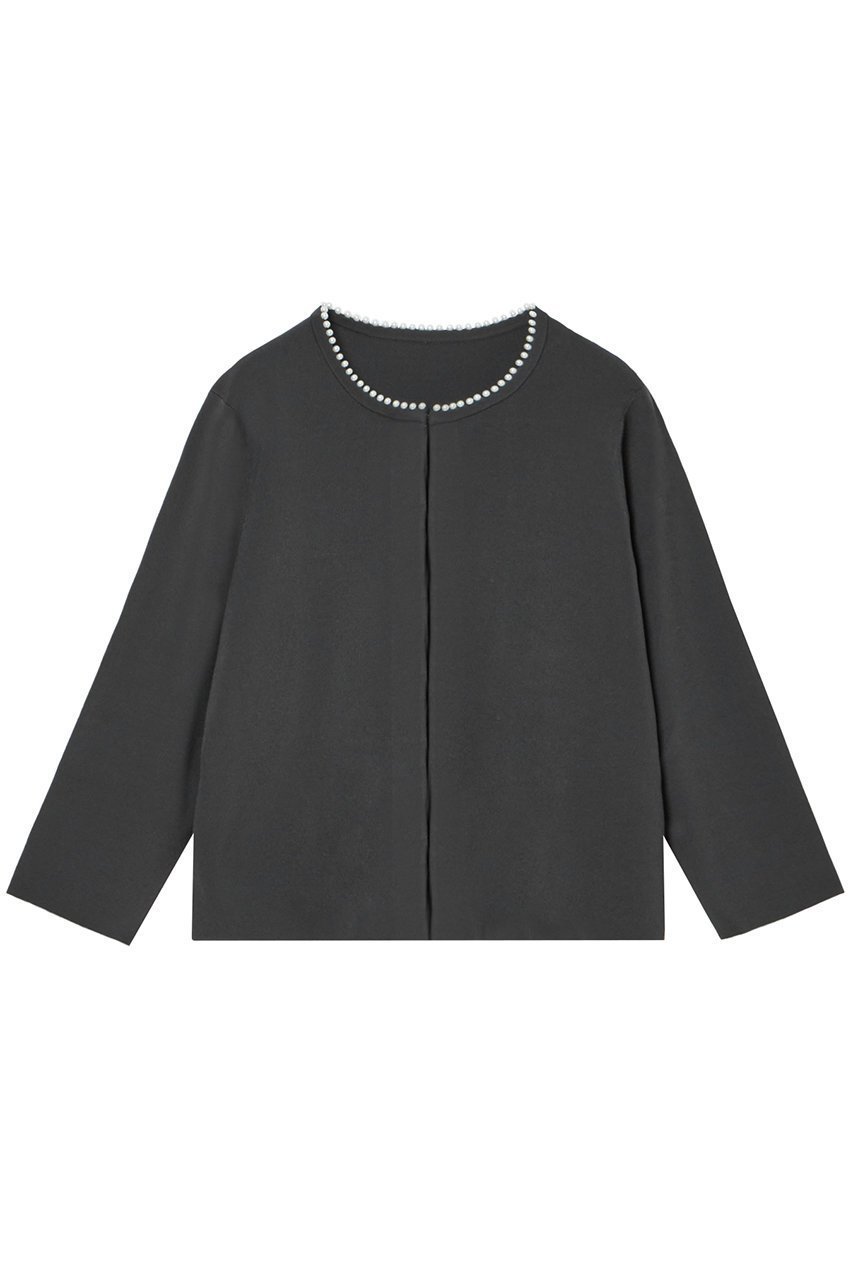 【アナイ/ANAYI】のパールネック カーディガン 人気、トレンドファッション・服の通販 founy(ファニー) 　ファッション　Fashion　レディースファッション　Fashion for Women　トップス・カットソー　Cut & Sew Tops　ニット　Knit Tops & Sweaters　カーディガン・羽織り　Layered Style Cardigans　エレガント 上品　Elegant　カーディガン　Cardigan, Knitwear　ショート　Short, Short Length　ストレッチ　Stretch, Stretchy Fabric　パール　Pearl, Pearl Accent　 other-1|ID: prp329100004608997 ipo3291000000032958208