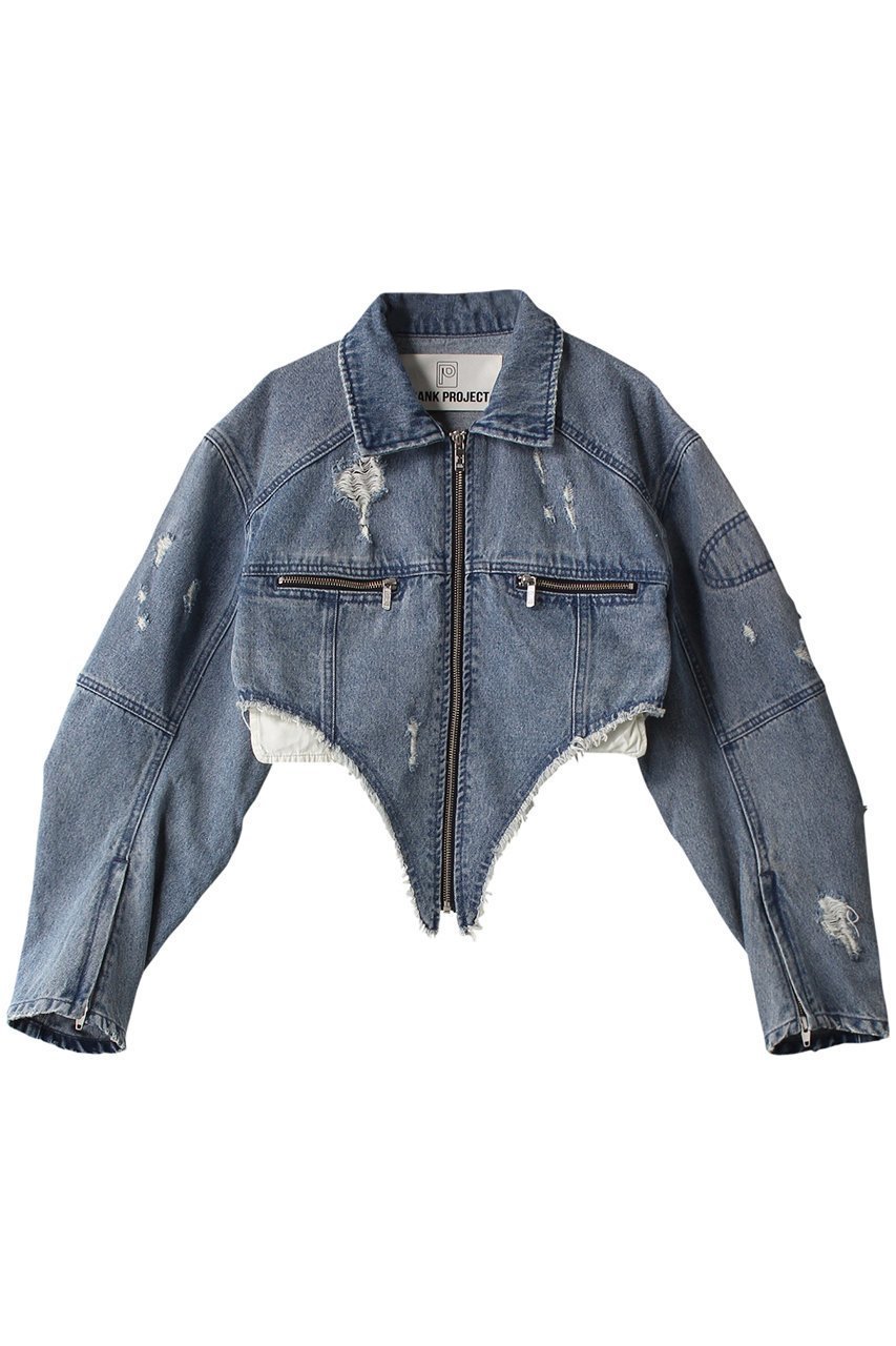 【プランク プロジェクト/PRANK PROJECT】のデニムカッティングショートブルゾン / Denim Cutting Short Blouson インテリア・キッズ・メンズ・レディースファッション・服の通販 founy(ファニー) 　ファッション　Fashion　レディースファッション　Fashion for Women　アウター　Coat / Outerwear Collection　レディースジャケット・軽アウター　Jackets　ブルゾンジャケット・スポーティアウター　Blouson Jackets　おすすめ　Recommended / Our Picks　インナー　Innerwear　カッティング　Cutting Detail　ジャケット　Jacket, Outerwear　デニム　Denim, Jeans Material　ビンテージ　Vintage, Retro Style　ブルゾン　Blouson, Bomber Jacket　ベスト　Vest, Waistcoat　軽量　Lightweight, Ultra Light　BLU(ブルー)|ID: prp329100004608998 ipo3291000000032958245