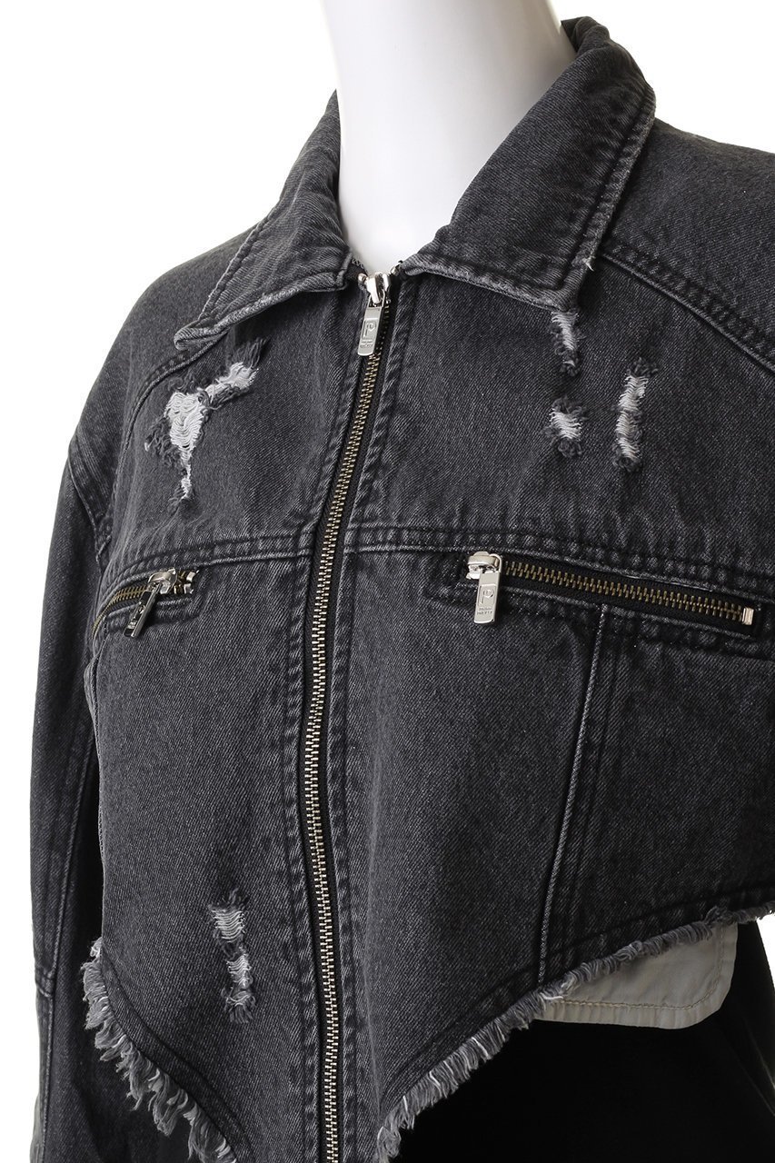 【プランク プロジェクト/PRANK PROJECT】のデニムカッティングショートブルゾン / Denim Cutting Short Blouson 人気、トレンドファッション・服の通販 founy(ファニー) 　ファッション　Fashion　レディースファッション　Fashion for Women　アウター　Coat / Outerwear Collection　レディースジャケット・軽アウター　Jackets　ブルゾンジャケット・スポーティアウター　Blouson Jackets　おすすめ　Recommended / Our Picks　インナー　Innerwear　カッティング　Cutting Detail　ジャケット　Jacket, Outerwear　デニム　Denim, Jeans Material　ビンテージ　Vintage, Retro Style　ブルゾン　Blouson, Bomber Jacket　ベスト　Vest, Waistcoat　軽量　Lightweight, Ultra Light　other-5|ID: prp329100004608998 ipo3291000000032958259