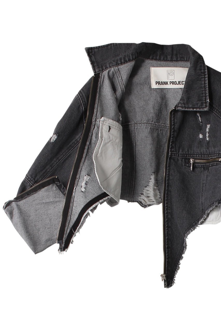 【プランク プロジェクト/PRANK PROJECT】のデニムカッティングショートブルゾン / Denim Cutting Short Blouson 人気、トレンドファッション・服の通販 founy(ファニー) 　ファッション　Fashion　レディースファッション　Fashion for Women　アウター　Coat / Outerwear Collection　レディースジャケット・軽アウター　Jackets　ブルゾンジャケット・スポーティアウター　Blouson Jackets　おすすめ　Recommended / Our Picks　インナー　Innerwear　カッティング　Cutting Detail　ジャケット　Jacket, Outerwear　デニム　Denim, Jeans Material　ビンテージ　Vintage, Retro Style　ブルゾン　Blouson, Bomber Jacket　ベスト　Vest, Waistcoat　軽量　Lightweight, Ultra Light　other-7|ID: prp329100004608998 ipo3291000000032958266