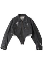 【プランク プロジェクト/PRANK PROJECT】のデニムカッティングショートブルゾン / Denim Cutting Short Blouson BLK(ブラック)|ID: prp329100004608998 ipo3291000000035065826