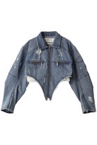 【プランク プロジェクト/PRANK PROJECT】のデニムカッティングショートブルゾン / Denim Cutting Short Blouson BLU(ブルー)|ID: prp329100004608998 ipo3291000000035065827