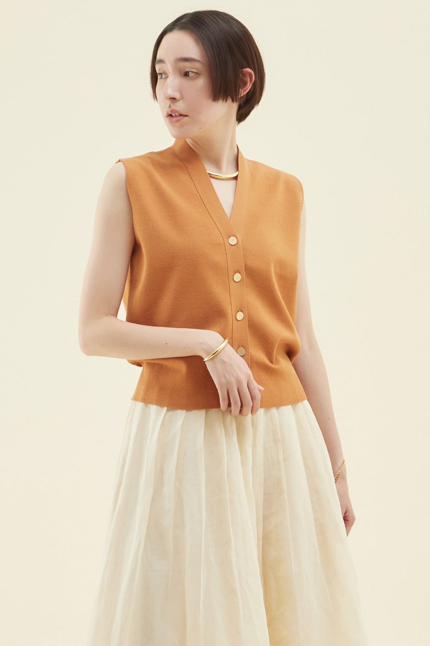 【マルティニーク/martinique】の【l heritage martinique】フルニードルベスト 人気、トレンドファッション・服の通販 founy(ファニー) 　ファッション　Fashion　レディースファッション　Fashion for Women　トップス・カットソー　Cut & Sew Tops　ニット　Knit Tops & Sweaters　カーディガン・羽織り　Layered Style Cardigans　ベスト&ジレ / 重ね着スタイル　Vests & Gilets　おすすめ　Recommended / Our Picks　カーディガン　Cardigan, Knitwear　コンパクト　Compact, Small Size　バランス　Balance, Style Balance　ボトム　Bottoms, Lower Wear　メタル　Metal, Metal Parts　 other-1|ID: prp329100004609006 ipo3291000000032958433