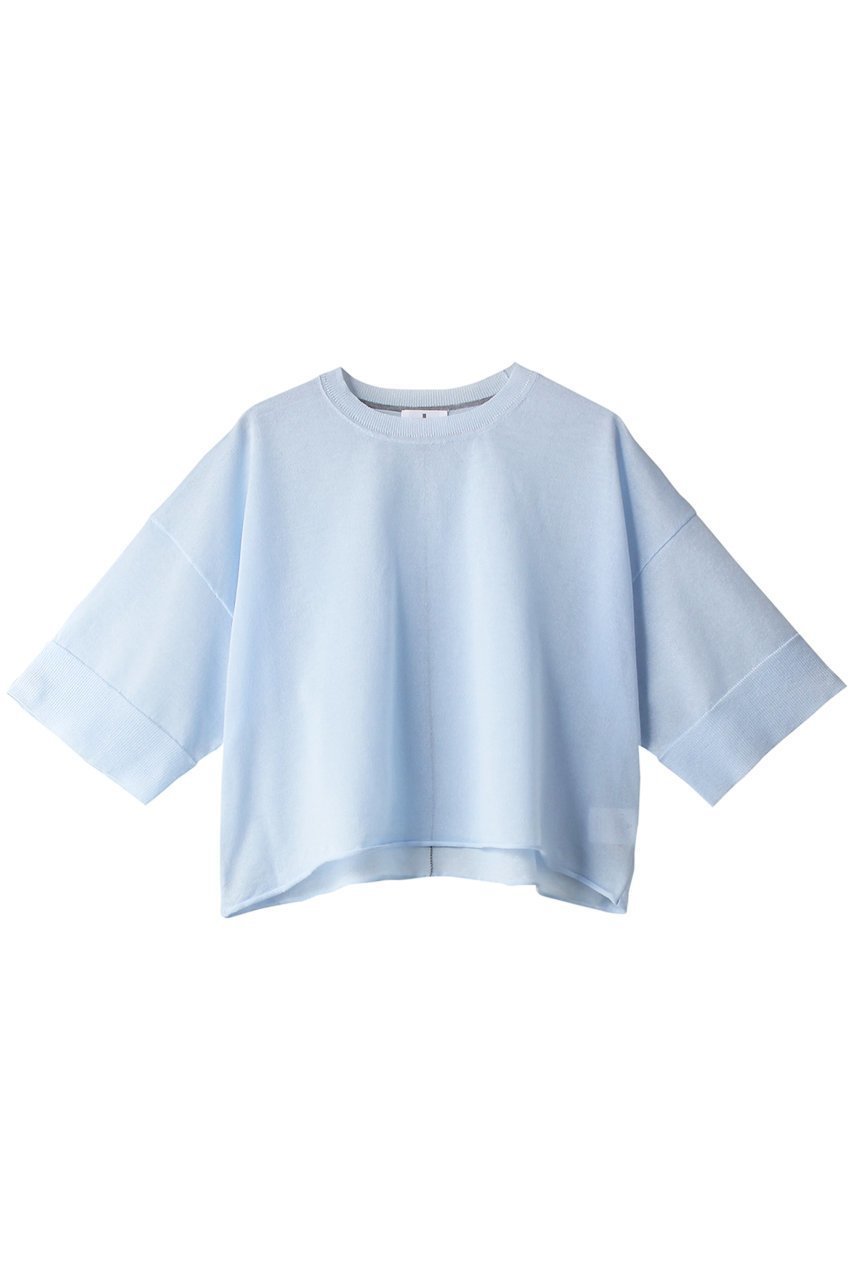 【ランバン オン ブルー/LANVIN en Bleu】のワイドクロップドニット インテリア・キッズ・メンズ・レディースファッション・服の通販 founy(ファニー) 　ファッション　Fashion　レディースファッション　Fashion for Women　トップス・カットソー　Cut & Sew Tops　ニット　Knit Tops & Sweaters　カジュアルプルオーバー・ニットトップス　Pullovers & Knit Tops / Casual Pullovers　夏　Summer　サックス|ID: prp329100004609009 ipo3291000000032958534