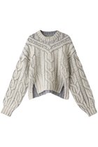 【プランク プロジェクト/PRANK PROJECT】のケーブルベイントニットプルオーバー / Cable Painted Knit Pullover IVR(アイボリー)|ID: prp329100004609013 ipo3291000000034422825