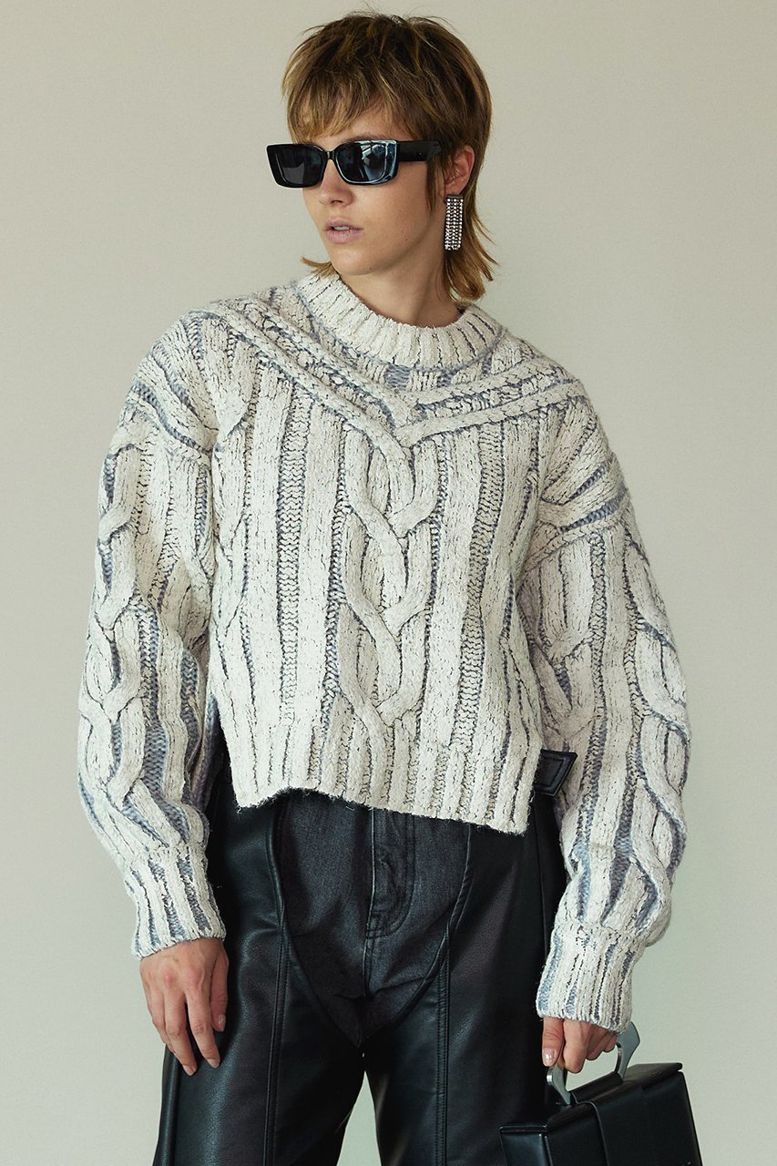 【プランク プロジェクト/PRANK PROJECT】のケーブルベイントニットプルオーバー / Cable Painted Knit Pullover 人気、トレンドファッション・服の通販 founy(ファニー) ファッション Fashion レディースファッション Fashion for Women トップス・カットソー Cut & Sew Tops ニット Knit Tops & Sweaters カジュアルプルオーバー・ニットトップス Pullovers & Knit Tops / Casual Pullovers ウォーム Warm Fabric クロップド Cropped, Short Length ボトム Bottoms, Lower Wear other-8|ID: prp329100004609013 ipo3291000000034422832