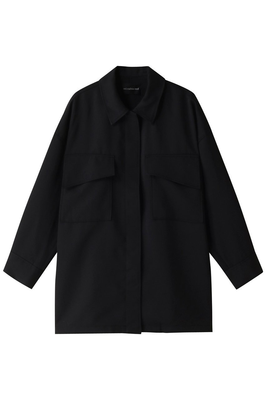 【ミズイロ インド/mizuiro ind】のwork wide shirt JK ジャケット インテリア・キッズ・メンズ・レディースファッション・服の通販 founy(ファニー) ファッション Fashion レディースファッション Fashion for Women アウター Coat / Outerwear Collection レディースジャケット・軽アウター Jackets ジャケット Jacket, Outerwear フレア Flare, Flared フロント Front, Front Design ボトム Bottoms, Lower Wear ポケット Pocket, Pocket Detail 羽織 Haori, Light Jacket black|ID: prp329100004609018 ipo3291000000034980503