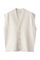 【ヒューエルミュージアム/hueLe Museum】の【STUMBLY】Painted Metal Button Gilet 人気、トレンドファッション・服の通販 founy(ファニー) ファッション Fashion レディースファッション Fashion for Women トップス・カットソー Cut & Sew Tops ニット Knit Tops & Sweaters カーディガン・羽織り Layered Style Cardigans ベスト&ジレ / 重ね着スタイル Vests & Gilets カーディガン Cardigan, Knitwear シンプル Simple, Minimal デニム Denim, Jeans Material メタル Metal, Metal Parts リラックス Relax, Relaxed Fit thumbnail ホワイト|ID: prp329100004609020 ipo3291000000035655681