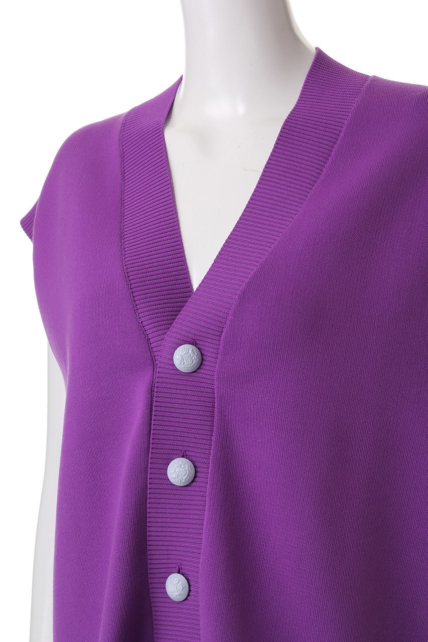 【ヒューエルミュージアム/hueLe Museum】の【STUMBLY】Painted Metal Button Gilet 人気、トレンドファッション・服の通販 founy(ファニー) 　ファッション　Fashion　レディースファッション　Fashion for Women　トップス・カットソー　Cut & Sew Tops　ニット　Knit Tops & Sweaters　カーディガン・羽織り　Layered Style Cardigans　ベスト&ジレ / 重ね着スタイル　Vests & Gilets　カーディガン　Cardigan, Knitwear　シンプル　Simple, Minimal　デニム　Denim, Jeans Material　メタル　Metal, Metal Parts　リラックス　Relax, Relaxed Fit　other-5|ID: prp329100004609020 ipo3291000000035655690