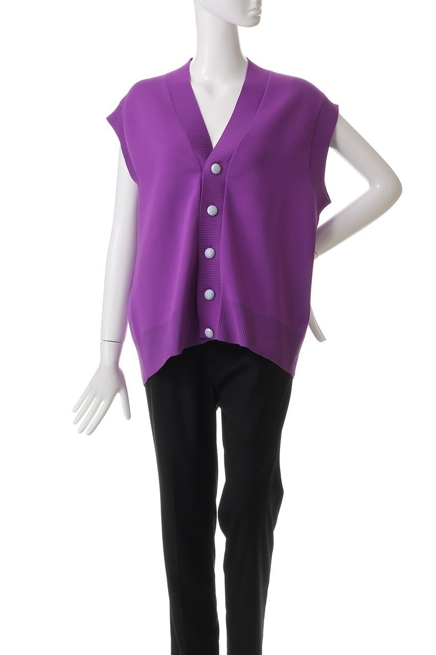 【ヒューエルミュージアム/hueLe Museum】の【STUMBLY】Painted Metal Button Gilet 人気、トレンドファッション・服の通販 founy(ファニー) 　ファッション　Fashion　レディースファッション　Fashion for Women　トップス・カットソー　Cut & Sew Tops　ニット　Knit Tops & Sweaters　カーディガン・羽織り　Layered Style Cardigans　ベスト&ジレ / 重ね着スタイル　Vests & Gilets　カーディガン　Cardigan, Knitwear　シンプル　Simple, Minimal　デニム　Denim, Jeans Material　メタル　Metal, Metal Parts　リラックス　Relax, Relaxed Fit　other-2|ID: prp329100004609020 ipo3291000000035747276