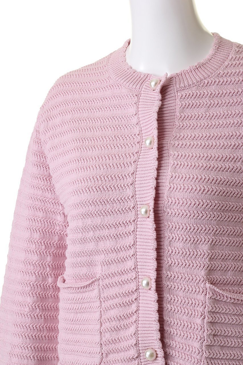 【マリリンムーン/MARILYN MOON】のクロシェボーダーパールカーディガンジャケット 人気、トレンドファッション・服の通販 founy(ファニー) 　ファッション　Fashion　レディースファッション　Fashion for Women　アウター　Coat / Outerwear Collection　カーディガン　Cardigan, Knitwear　ジャケット　Jacket, Outerwear　パール　Pearl, Pearl Accent　フェミニン　Feminine, Girly　ボーダー　Border, Stripe　夏　Summer　春　Spring　S/S・春夏　SS, Spring/Summer, Warm Season　other-5|ID: prp329100004609036 ipo3291000000032959459