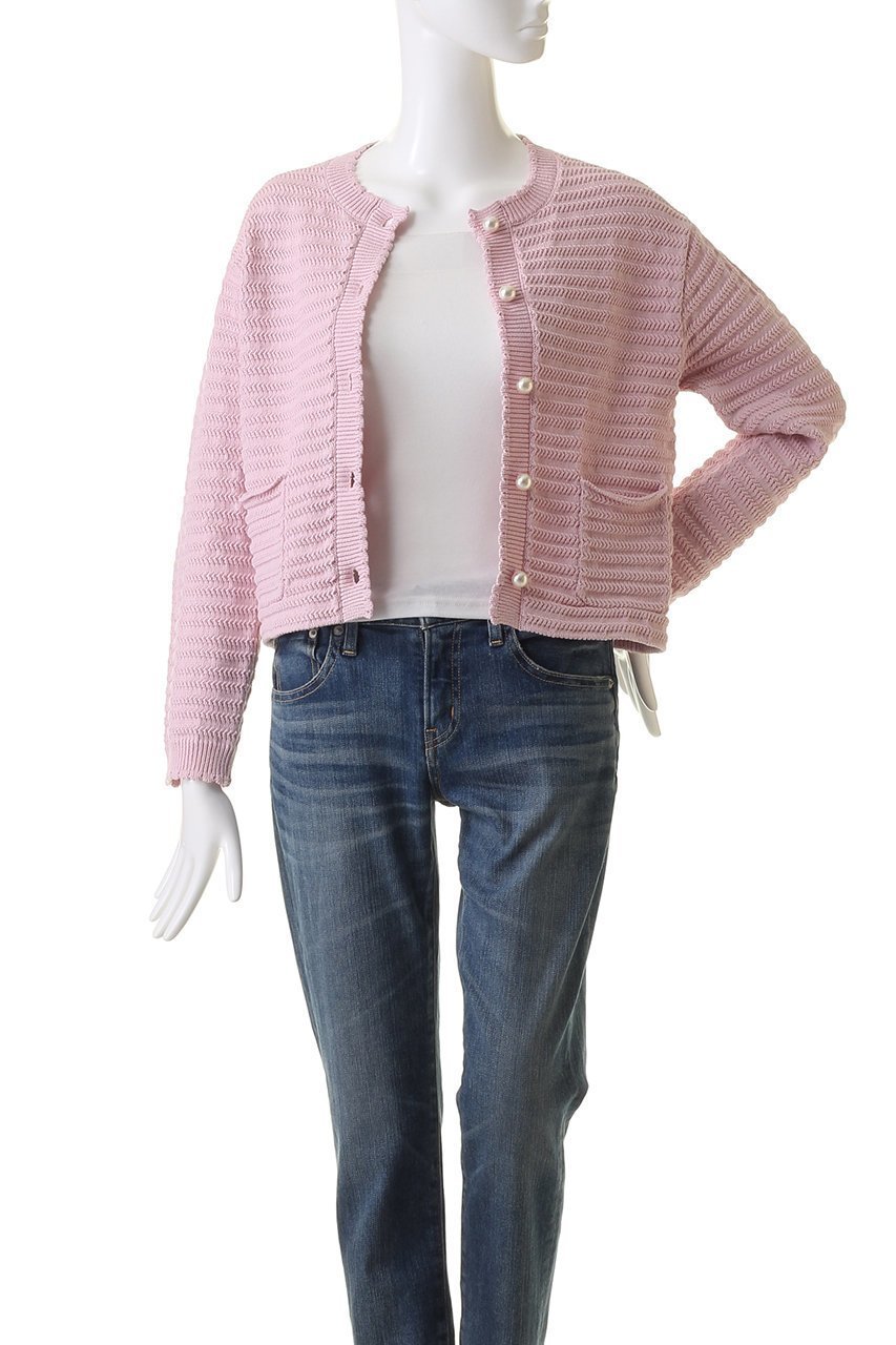 【マリリンムーン/MARILYN MOON】のクロシェボーダーパールカーディガンジャケット 人気、トレンドファッション・服の通販 founy(ファニー) 　ファッション　Fashion　レディースファッション　Fashion for Women　アウター　Coat / Outerwear Collection　カーディガン　Cardigan, Knitwear　ジャケット　Jacket, Outerwear　パール　Pearl, Pearl Accent　フェミニン　Feminine, Girly　ボーダー　Border, Stripe　夏　Summer　春　Spring　S/S・春夏　SS, Spring/Summer, Warm Season　other-7|ID: prp329100004609036 ipo3291000000032959467