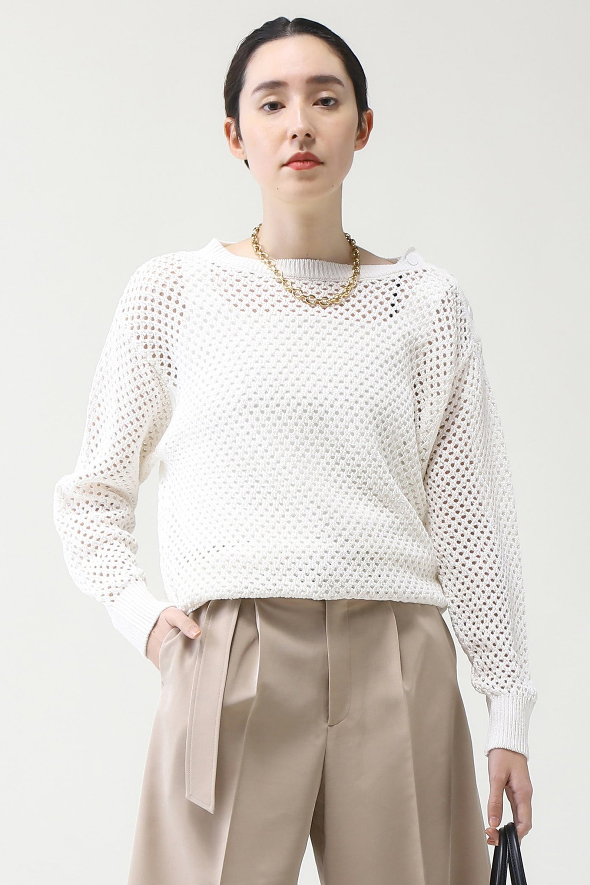【マルティニーク/martinique】のペーパーヤーンメッシュプルオーバー 人気、トレンドファッション・服の通販 founy(ファニー) 　ファッション　Fashion　レディースファッション　Fashion for Women　トップス・カットソー　Cut & Sew Tops　ニット　Knit Tops & Sweaters　カジュアルプルオーバー・ニットトップス　Pullovers & Knit Tops / Casual Pullovers　おすすめ　Recommended / Our Picks　ハーフ　Half, Half-Length　ボトム　Bottoms, Lower Wear　メタル　Metal, Metal Parts　レギュラー　Regular, Standard Fit　夏　Summer　 other-1|ID: prp329100004609041 ipo3291000000032959621